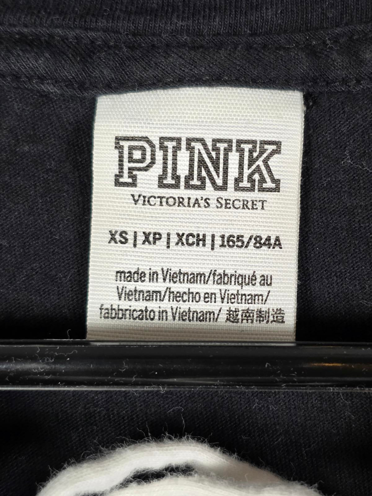 Victorias Secret PINK USA Flag DOG LOGO American Lace Front Shirt Tee XS
