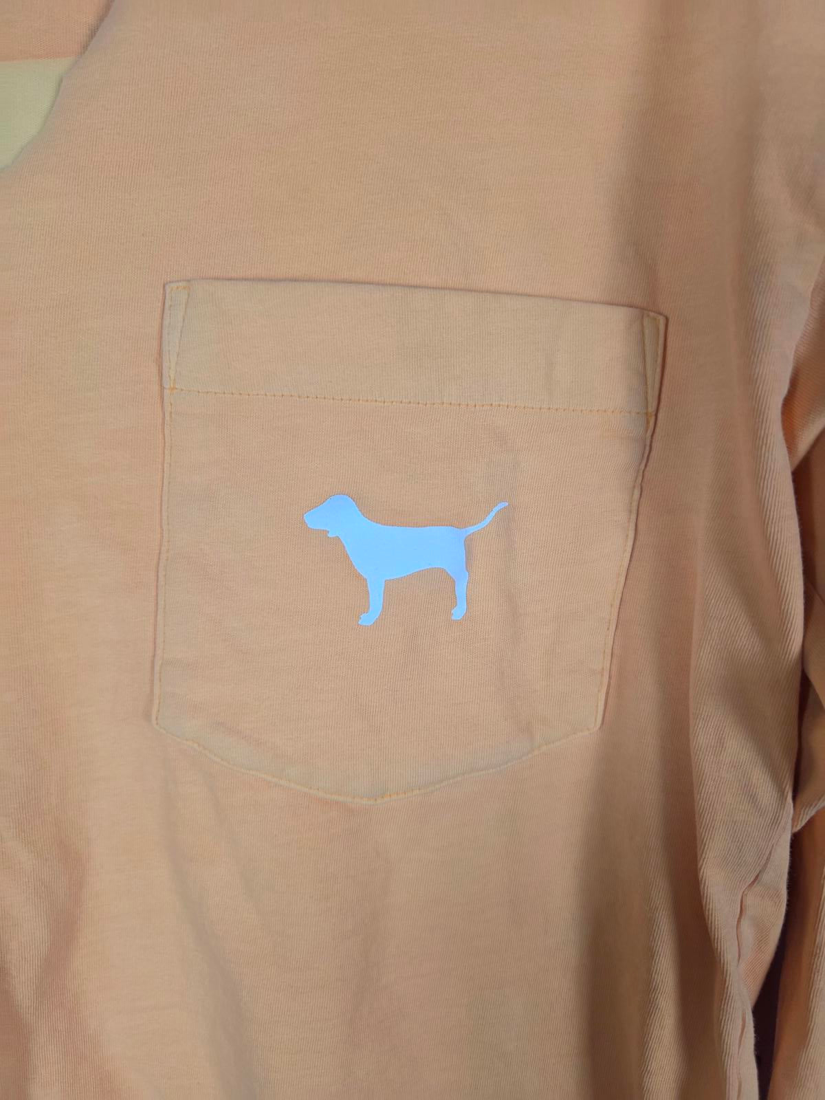 Victorias Secret PINK V Neck Dog Logo Cropped Tee shirt Orange XS