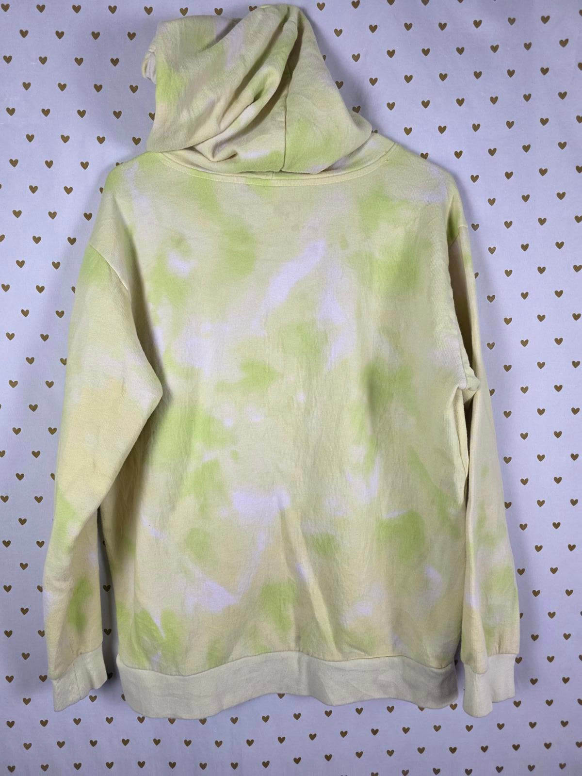 Victorias Secret Pink Yellow Tye Dye Pullover Sweater Hoodie Small Oversized