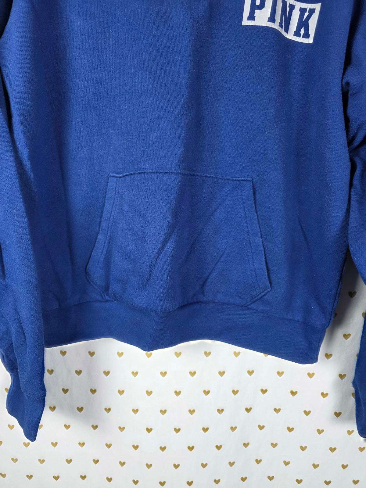 Victorias Secret Pink Blue LOVE Quarter Zip Sweater XS