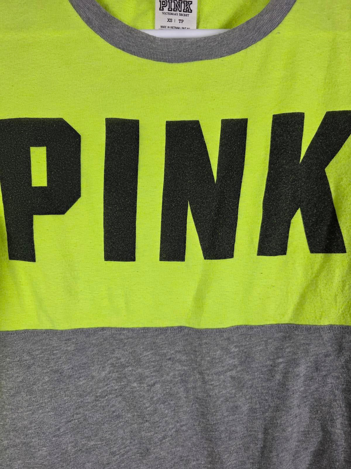 Victorias Secret PINK Quarter Sleeve Colorblock Tee shirt XS