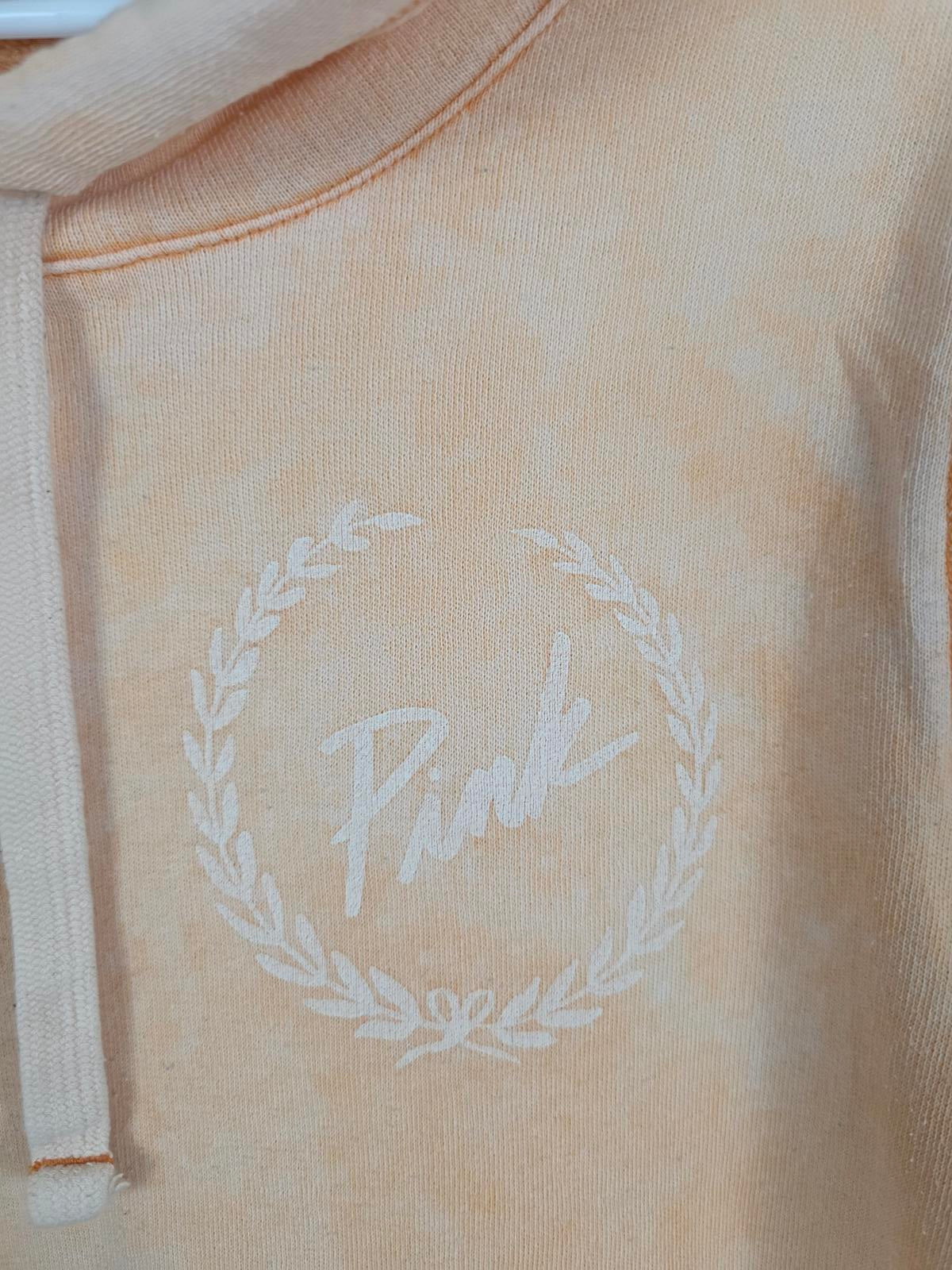 Victorias Secret Pink UNIQUE Pullover Hoodie Sweater Peach SMALL