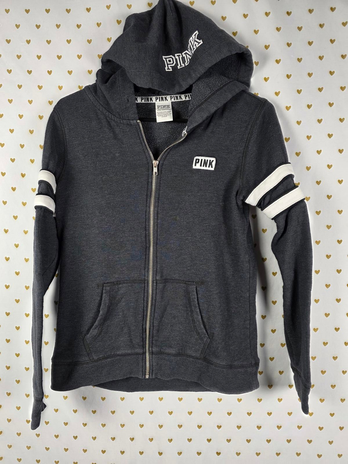 Victorias Secret Pink Full Zip Grey XS hoodie Jacket Coat