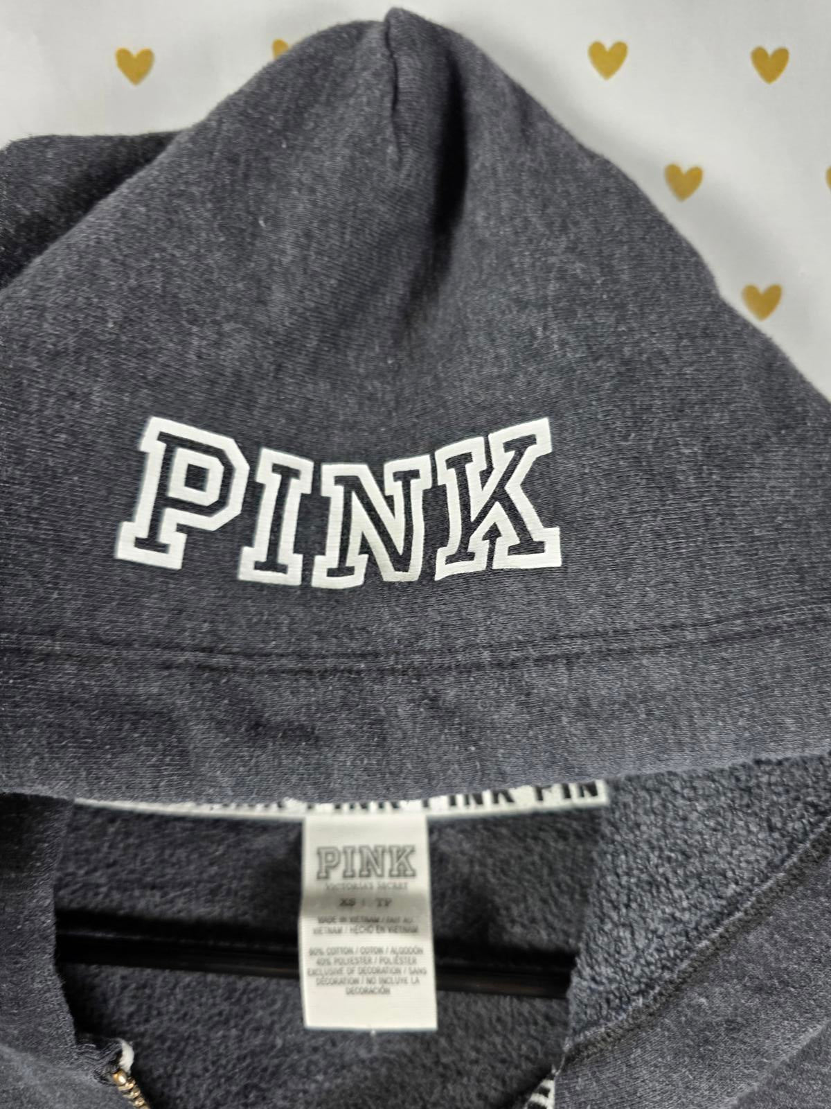 Victorias Secret Pink Full Zip Grey XS hoodie Jacket Coat