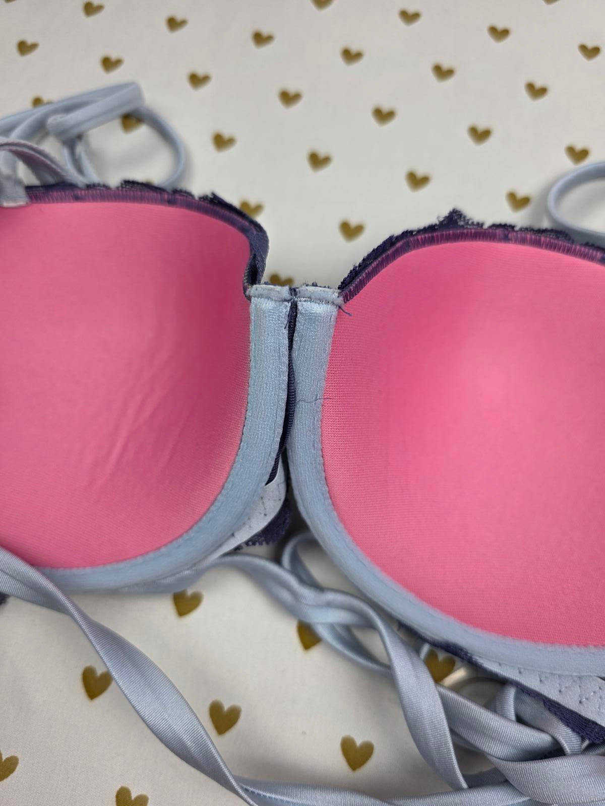 Victorias Secret PINK Strappy Caged 32DD date push up bra