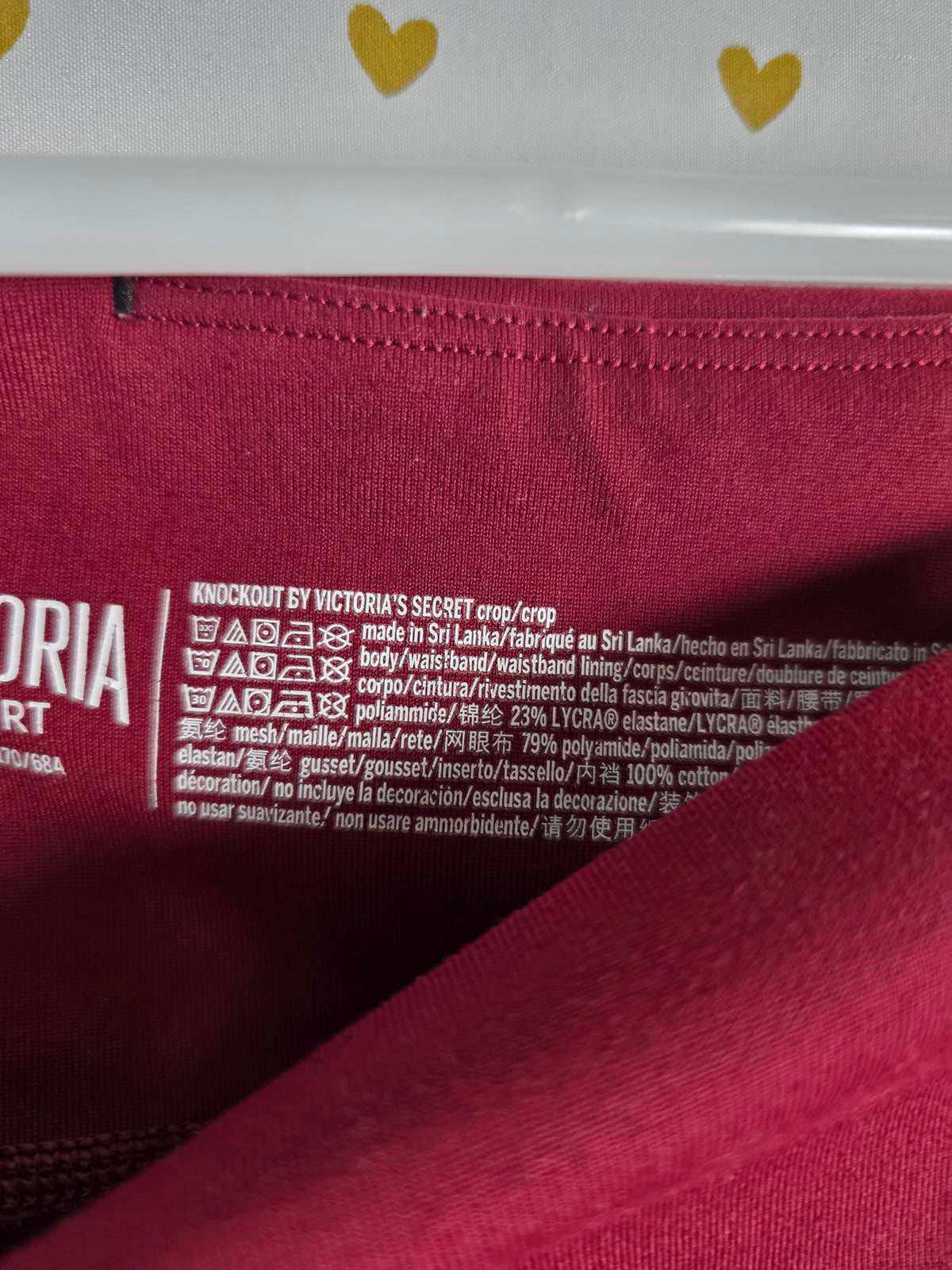 Victorias Secret SPORT Cutout Sexy Red Knockout Crop Small Leggings Yoga Pant