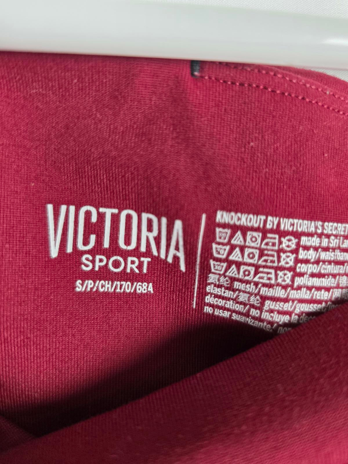 Victorias Secret SPORT Cutout Sexy Red Knockout Crop Small Leggings Yoga Pant