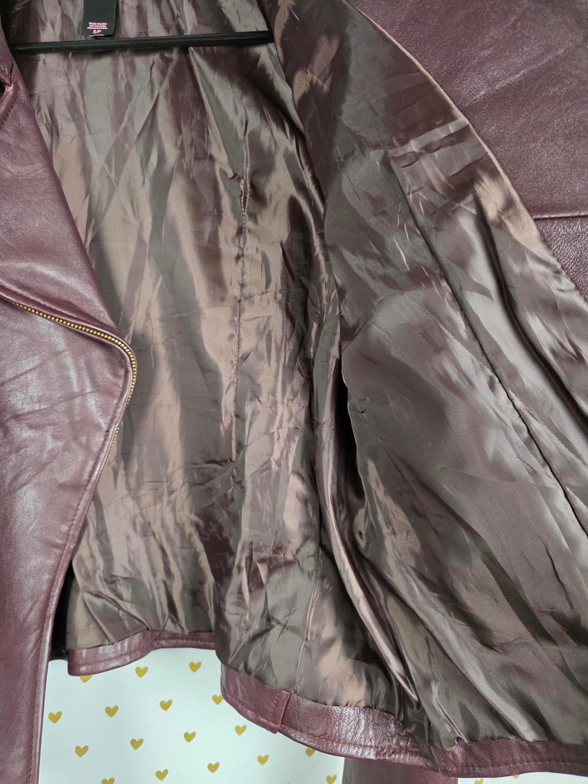 Victoria's Secret SUPER SOFT 100% Leather Motorcycle Moto Jacket Maroon SMALL