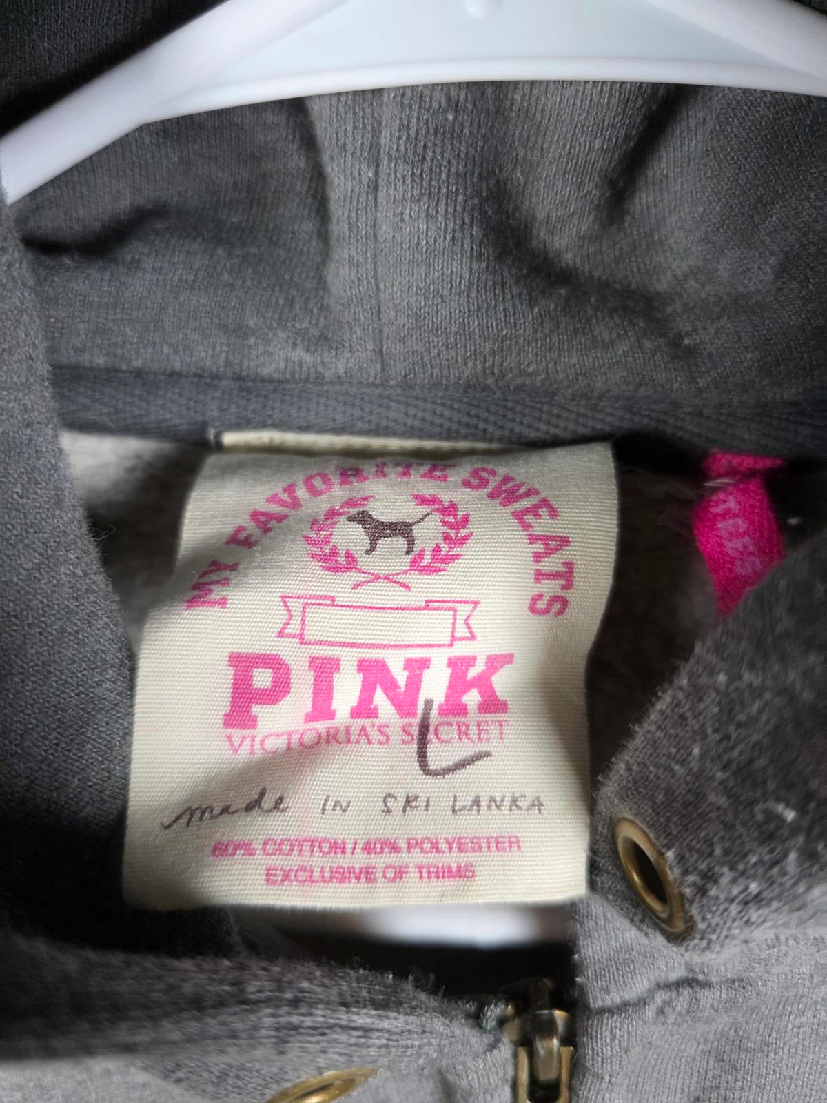 Victorias Secret Pink FAVORITE SWEATS y2k Vintage LARGE Embroidered UNIVERSITY