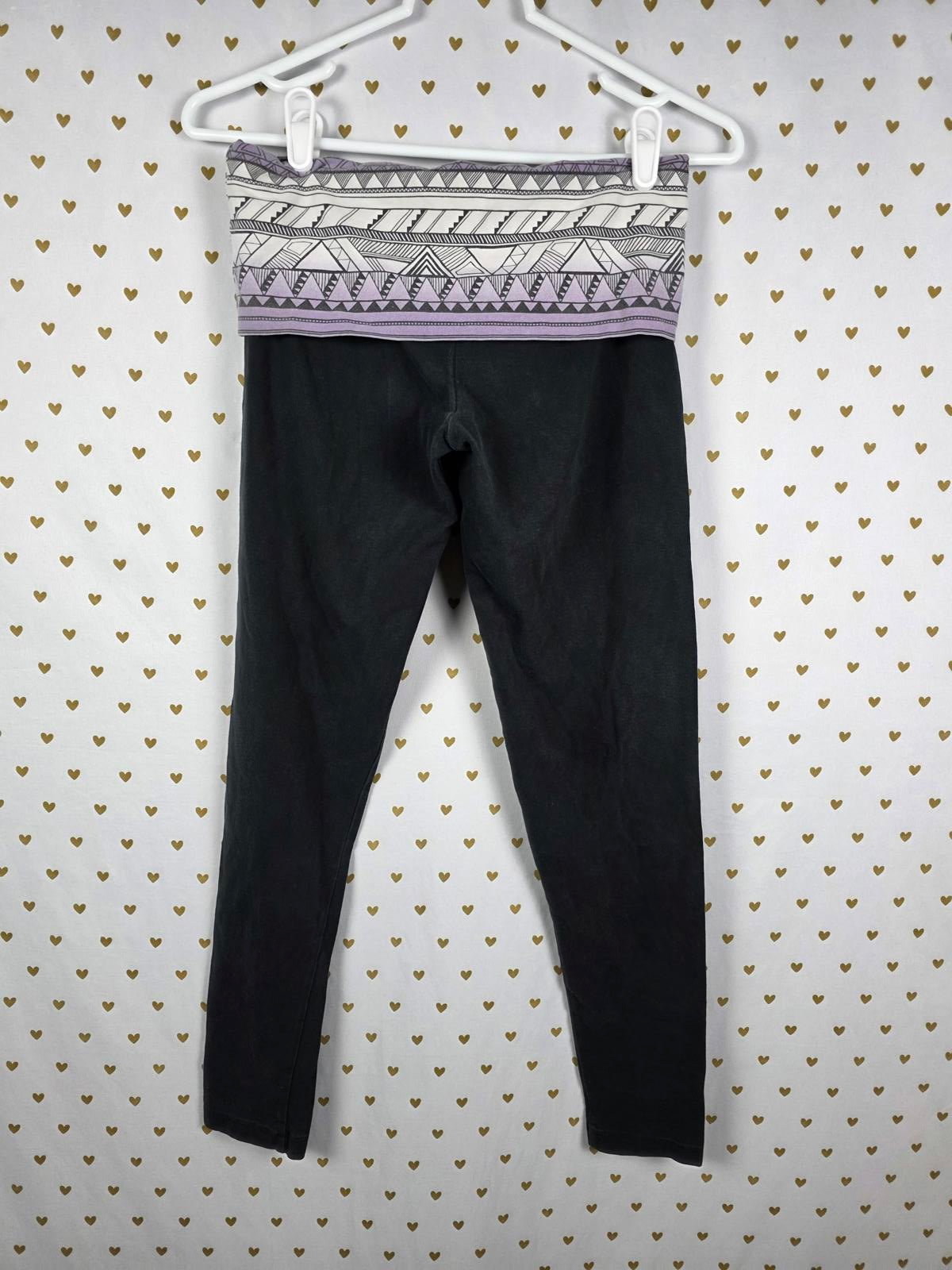 Victorias Secret PINK y2k Yoga FOLDOVER Leggings Glitter Geometric SMALL