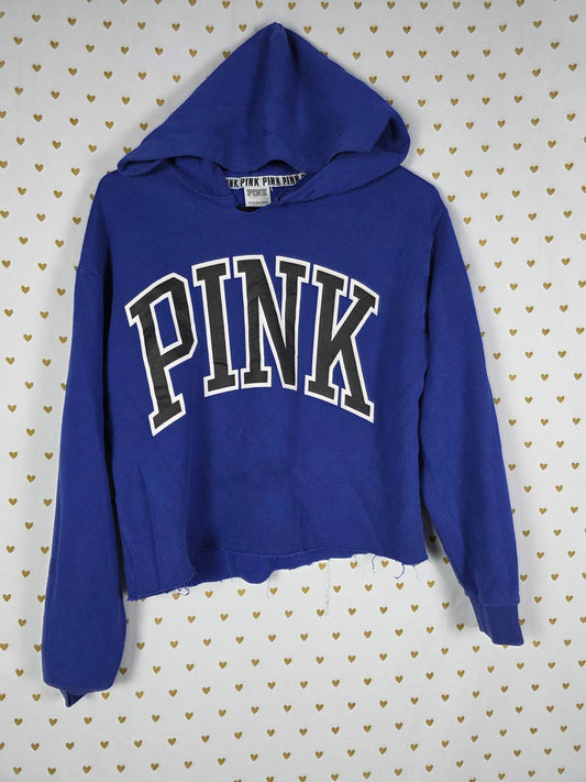 Victorias Secret Pink Dark Blue XS Logo Hoodie Sweater Shirt