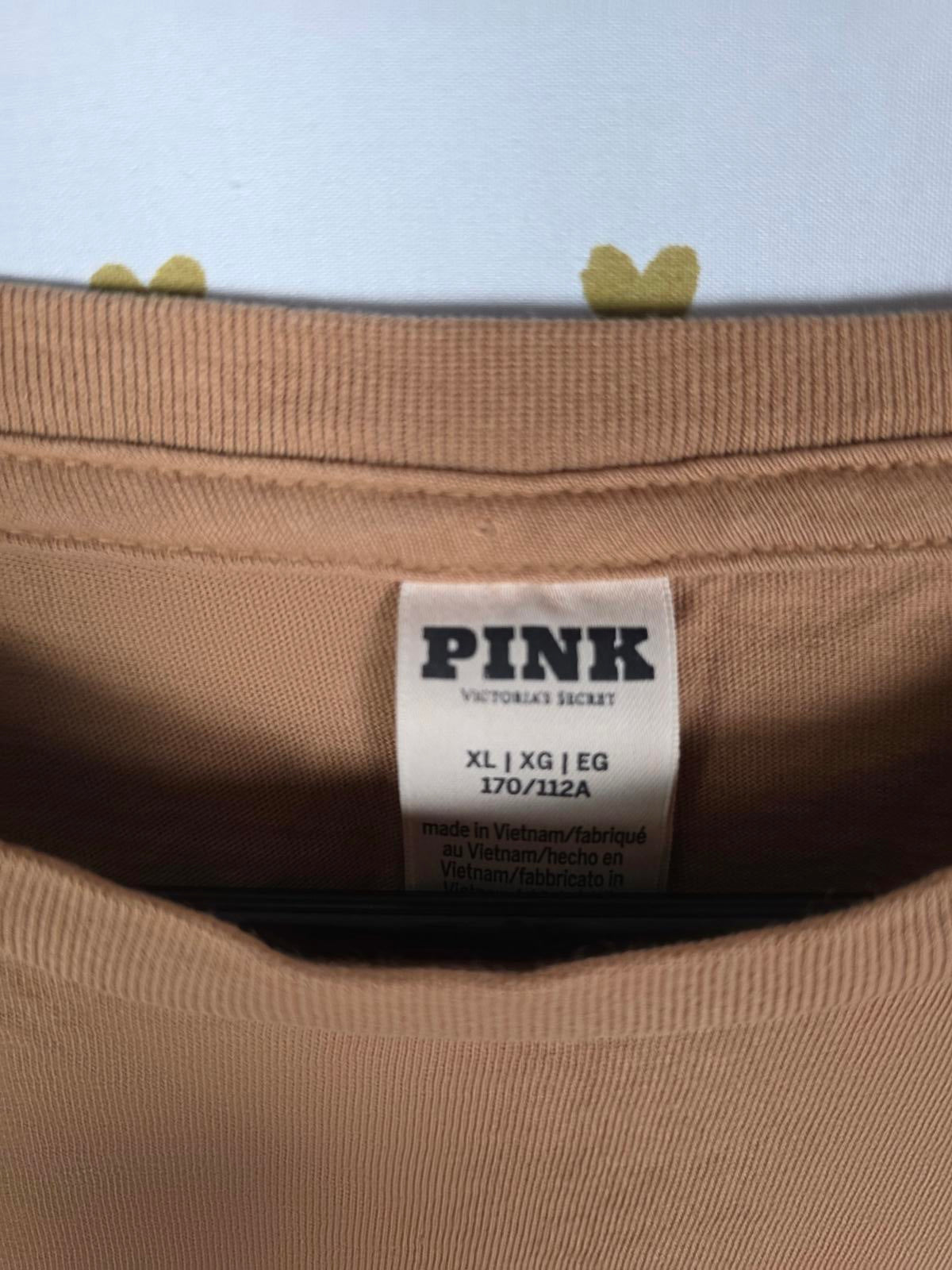 Victorias Secret PINK TRACK Tee Shirt XL Brown Top
