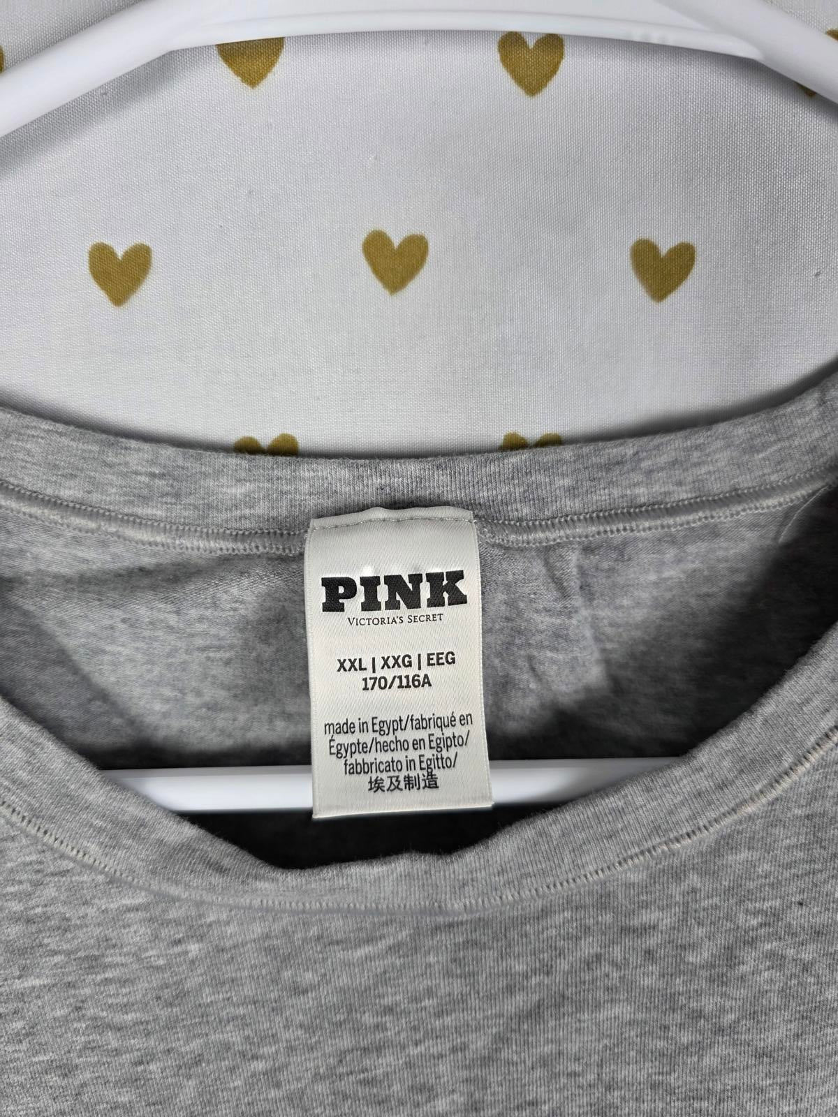 Victorias Secret PINK 2X XXL Grey Thick Fitted Tee shirt
