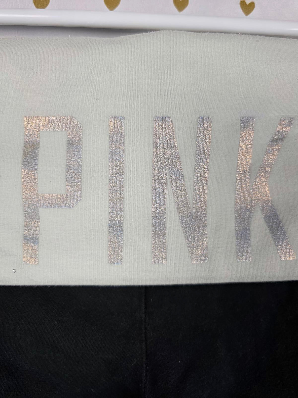 Victorias Secret PINK Y2K BLING Foldover Yoga Pants MEDIUM Leggings Rhinestone