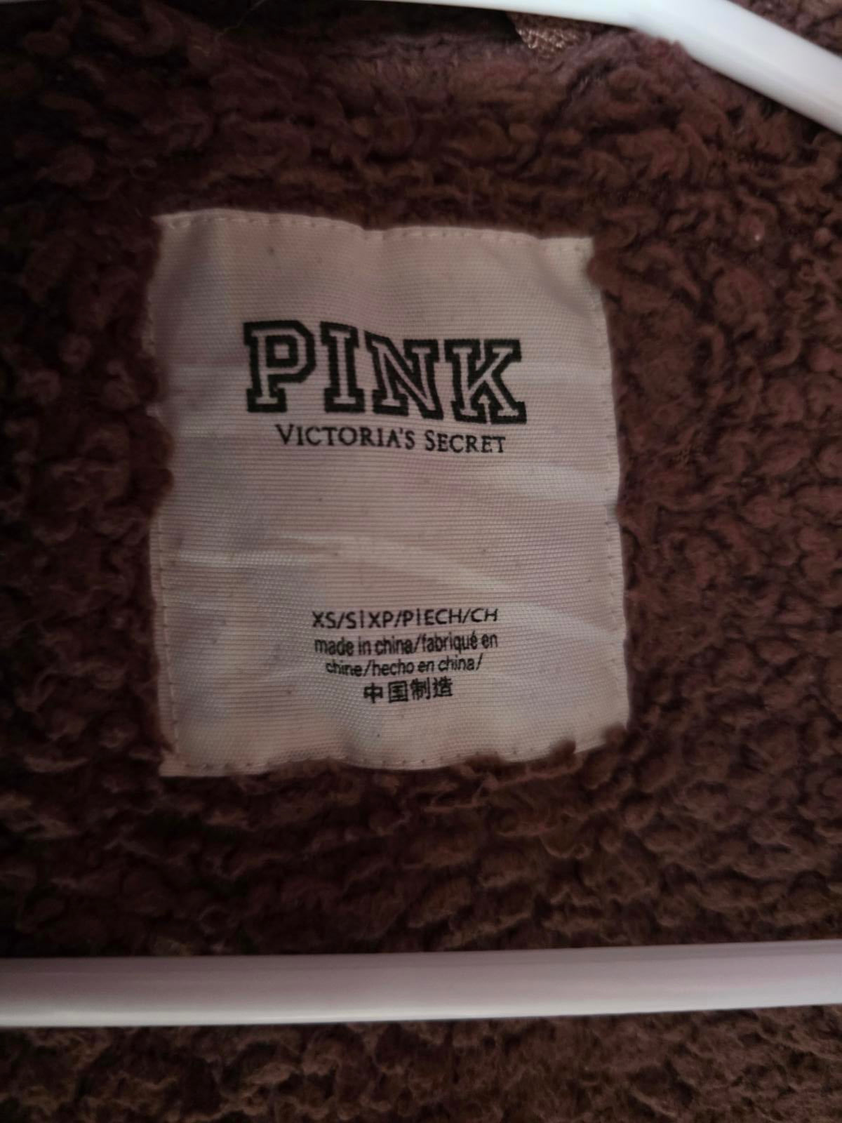 Victorias Secret Pink Fuzzy Teddy Bear Sweater Jacket XS SMALL Oversized