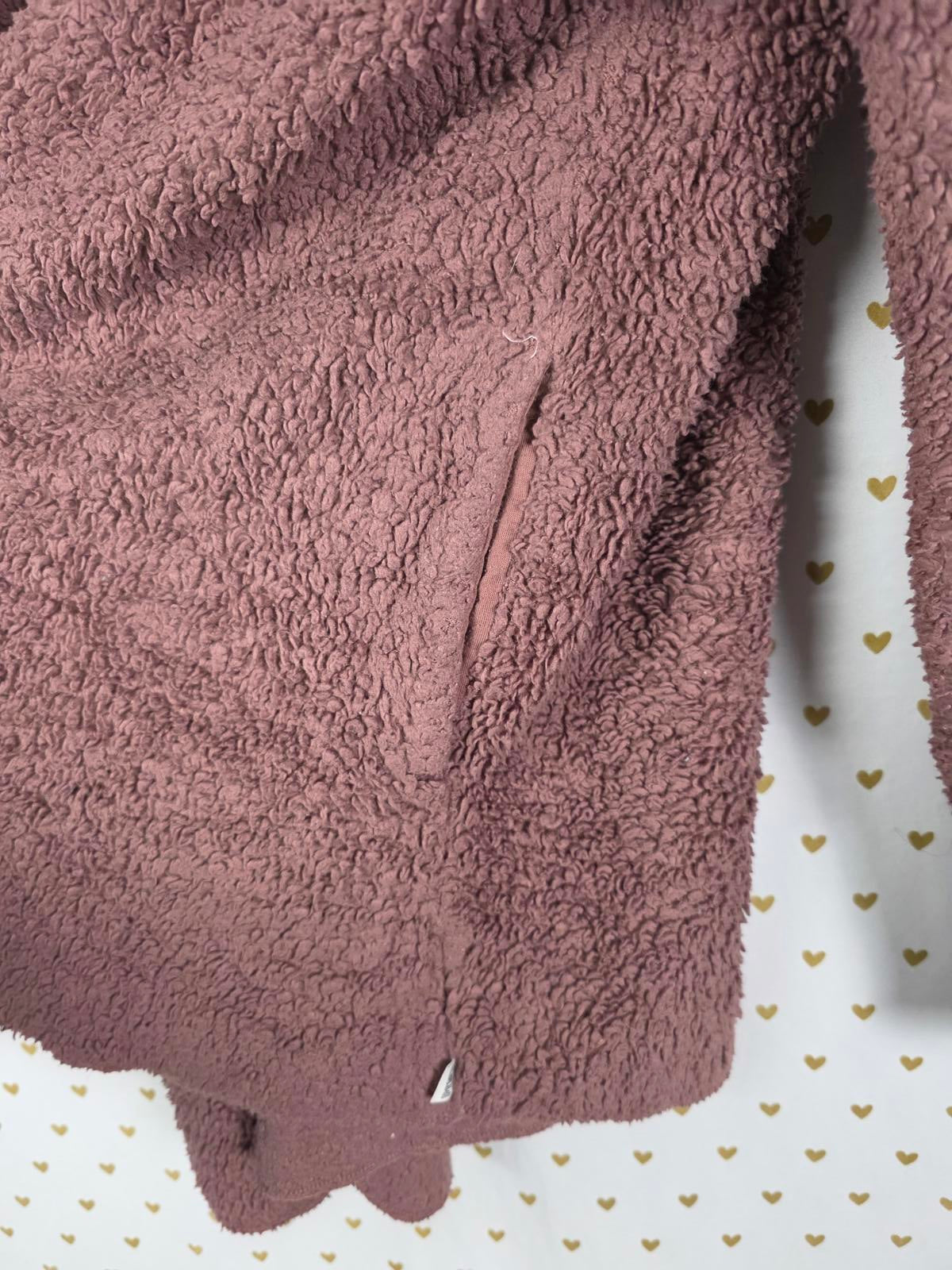 Victorias Secret Pink Fuzzy Teddy Bear Sweater Jacket XS SMALL Oversized