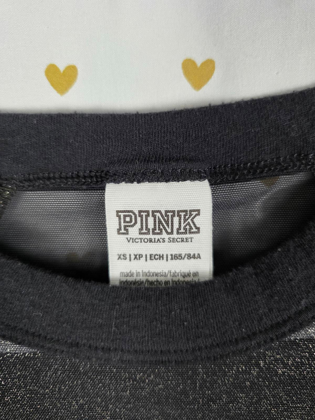 Victorias Secret PINK SHIMMER SHEER Cropped Sexy Shirt XS