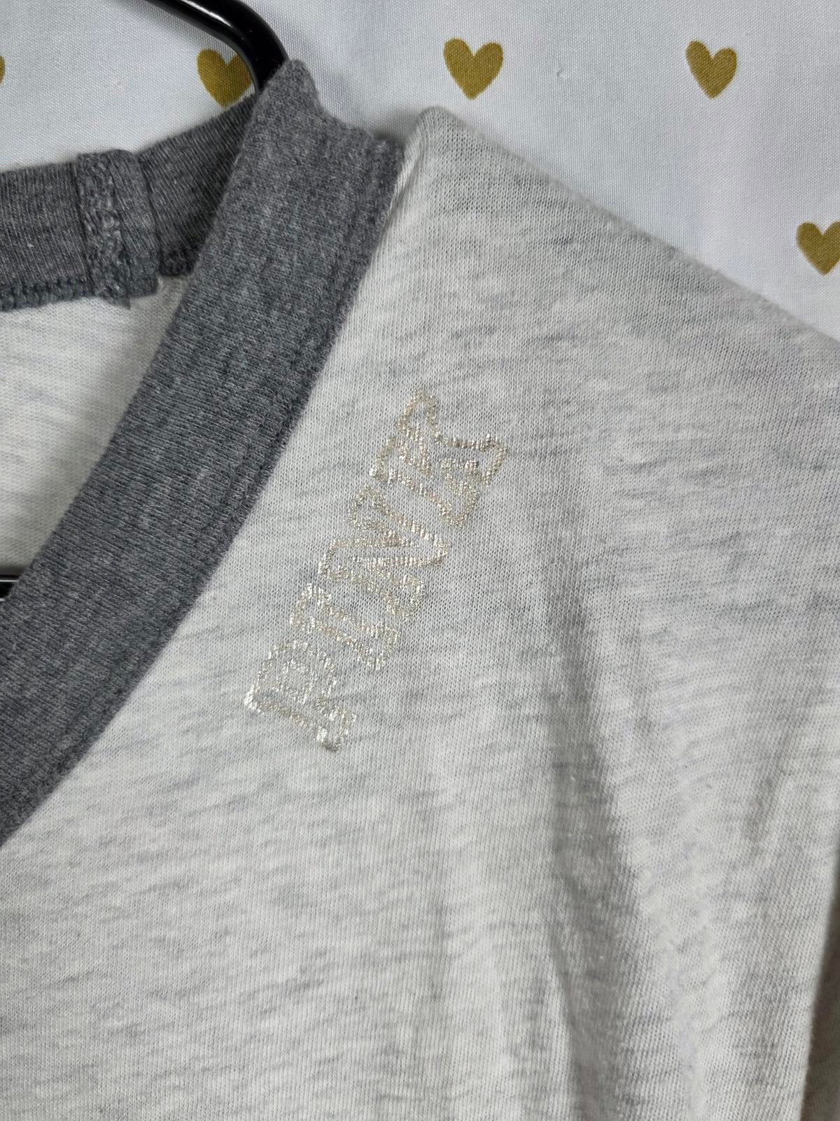 Victorias Secret PINK GOLD BLING sequined RINGER tee shirt SMALL