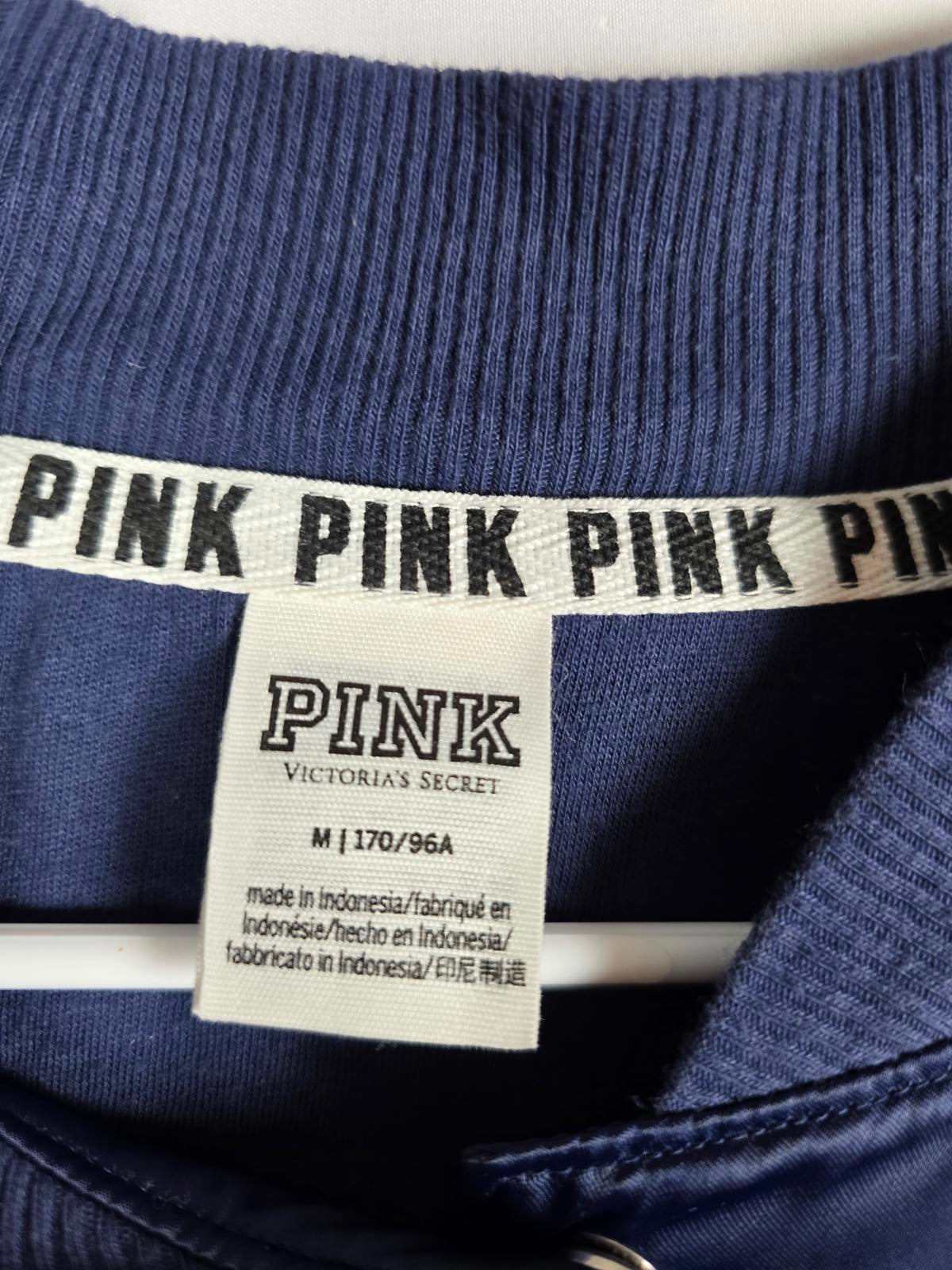 Victorias Secret Pink PATRIOTIC USA 'MERICA Bomber Jacket SATIN Medium