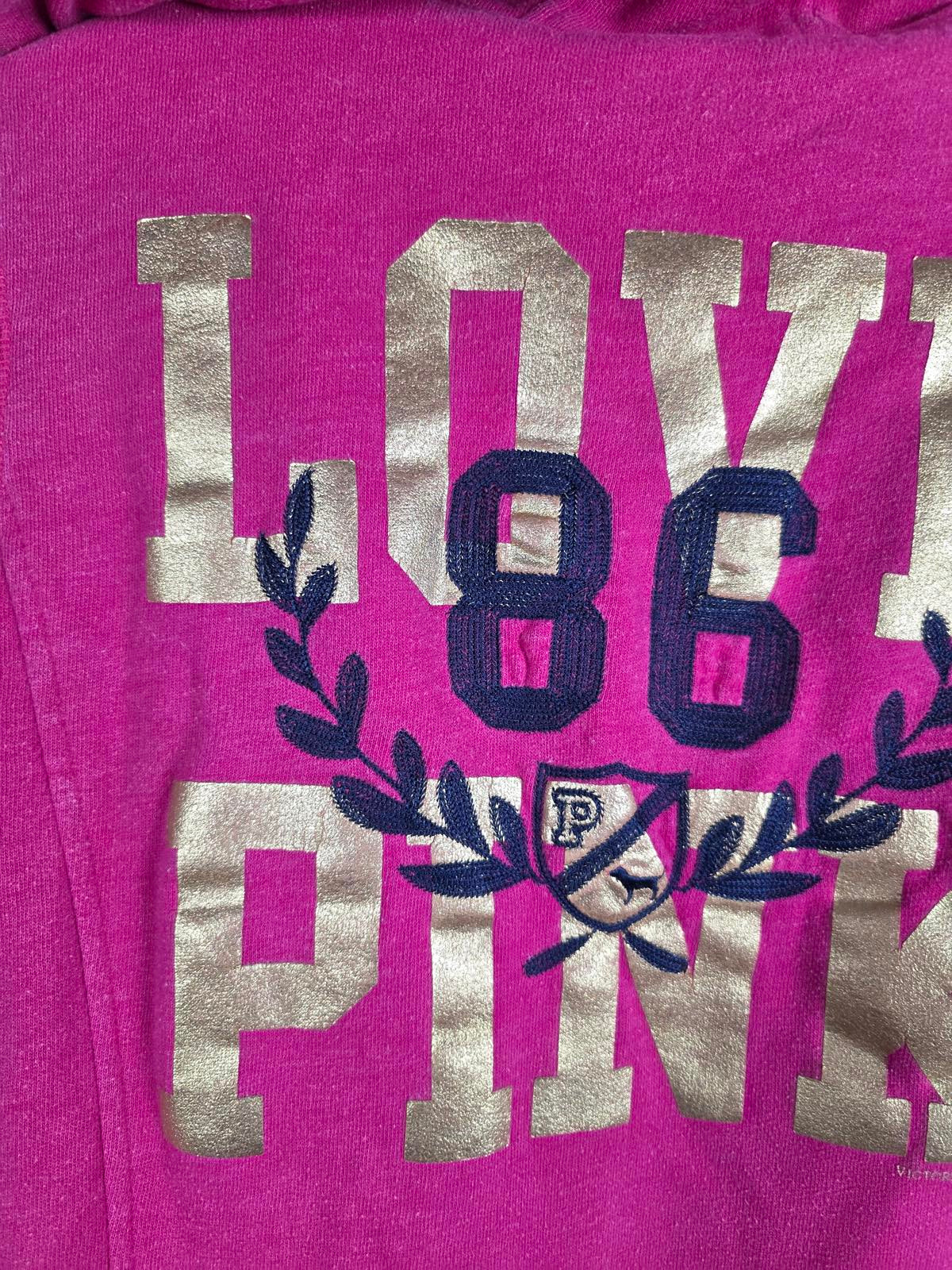 Victorias Secret Pink GRAIL Fur Lined LOVE Hoodie Double Breasted Y2K VTG jacket