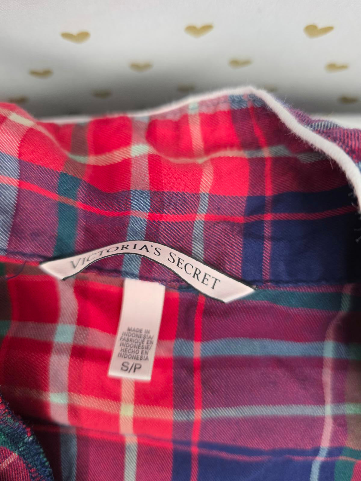 Victorias Secret Lot of 2 SMALL PLAID sleep Tops Shirts Pajama PJ