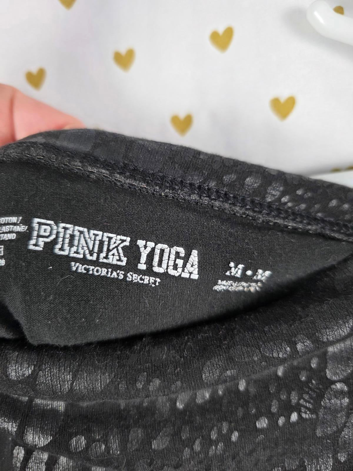 Victorias Secret PINK VINTAGE Animal Print FOLDOVER skinny Yoga Pants VTG MED