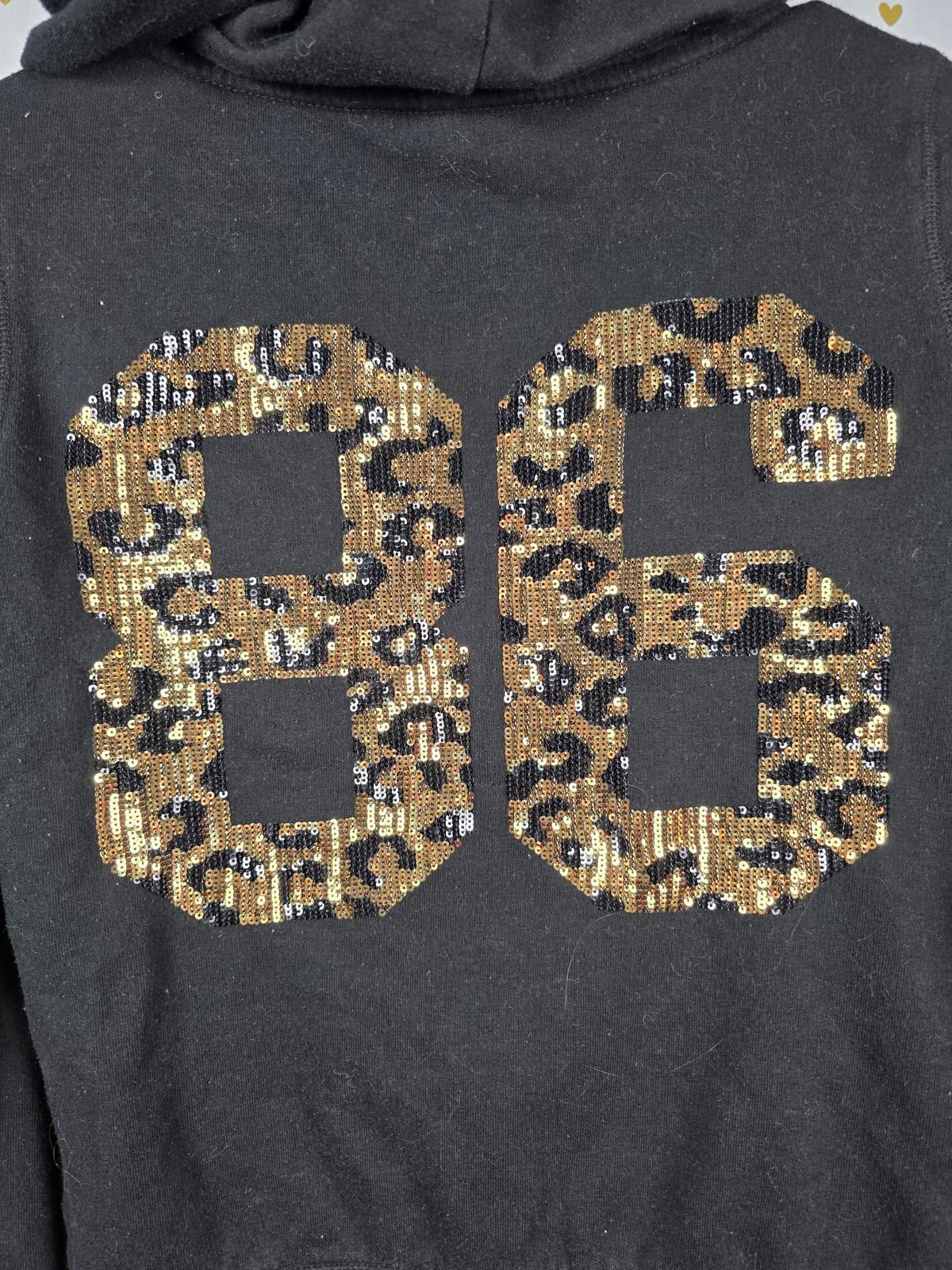 Victorias Secret Pink BLING GOLD CHEETAH Logo Hoodie Jacket Full Zip VTG XS