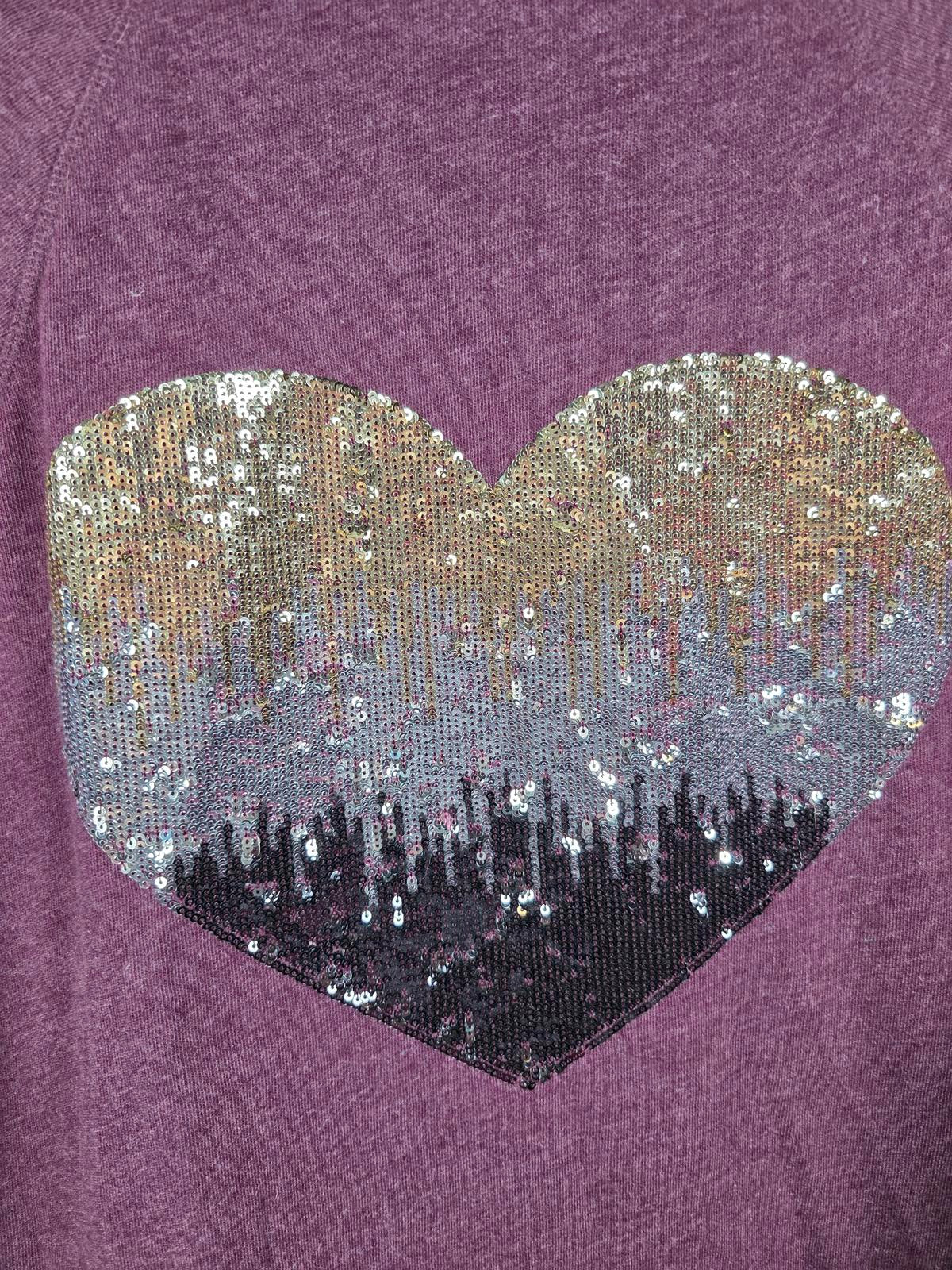 Victorias Secret BLING HEART Full Zip HTF hoodie Maroon Jacket MEDIUM