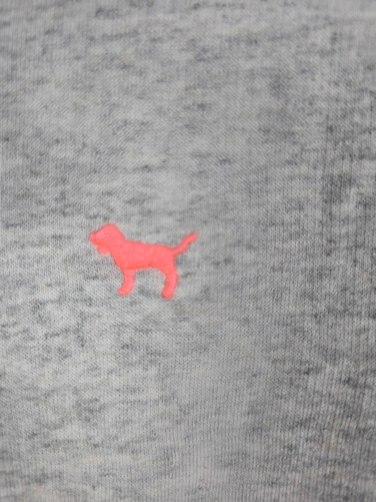 Victorias Secret Pink CUTE EMBROIDERED Grey Hoodie Jacket Coat  XS