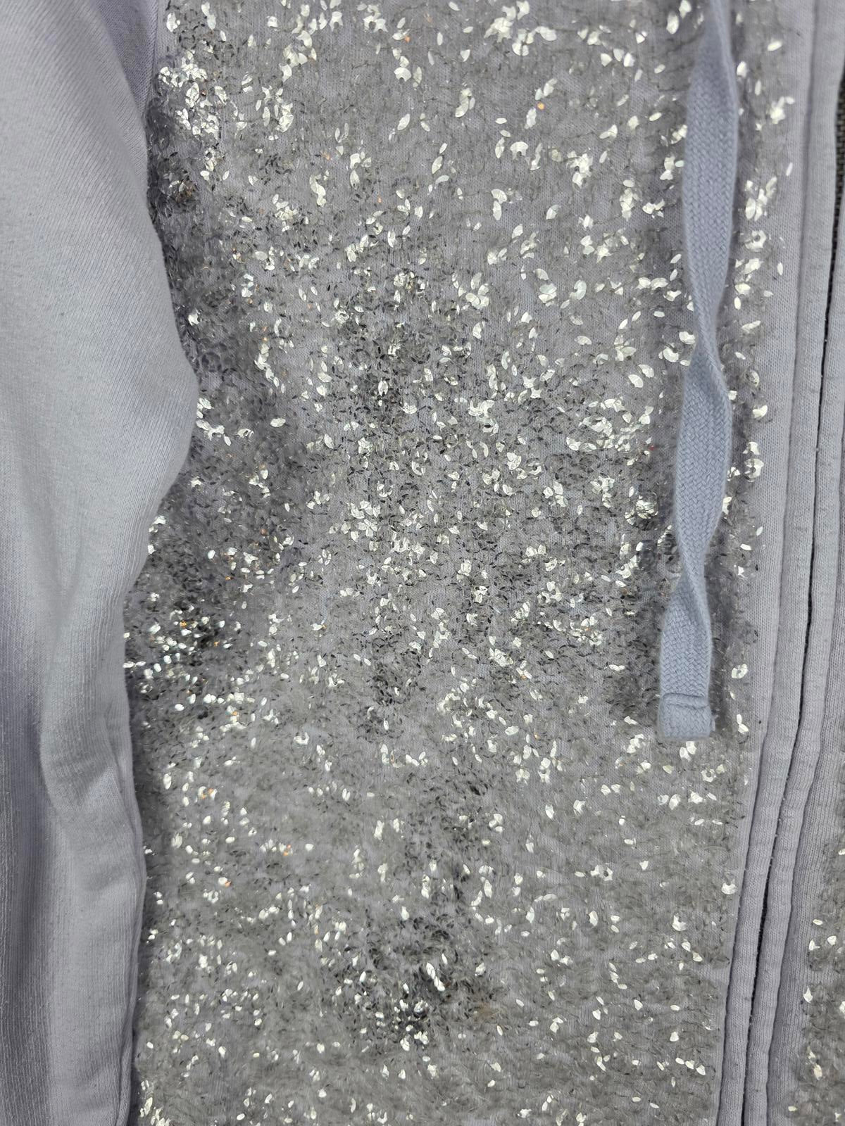 Victorias Secret Pink BLING FASHION SHOW Hoodie Sequined FULL ZIP HOODIE Small