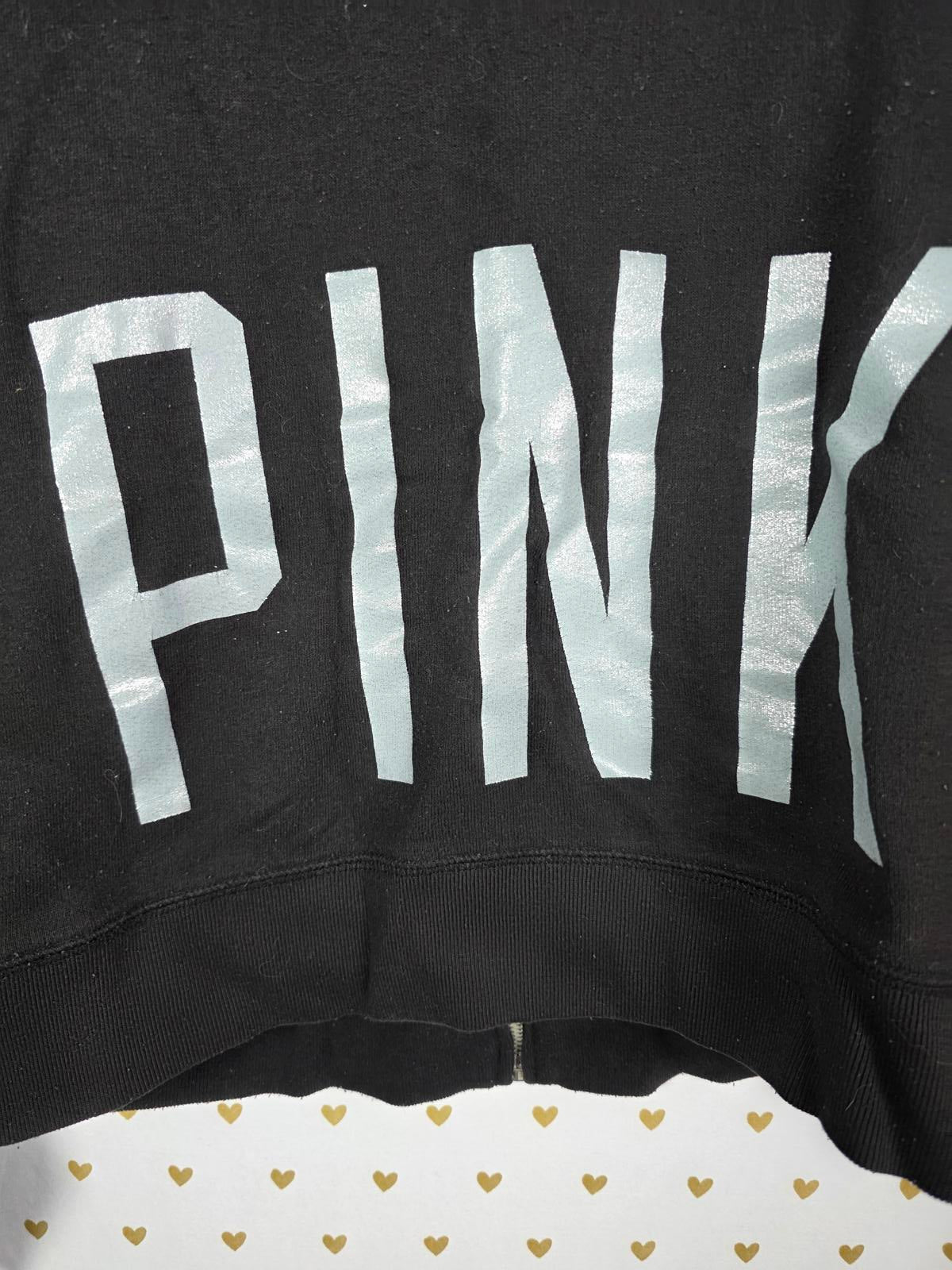 Victoria's Secret PINK Fashion Show Silver Sequin Bling Hoodie XS RARE