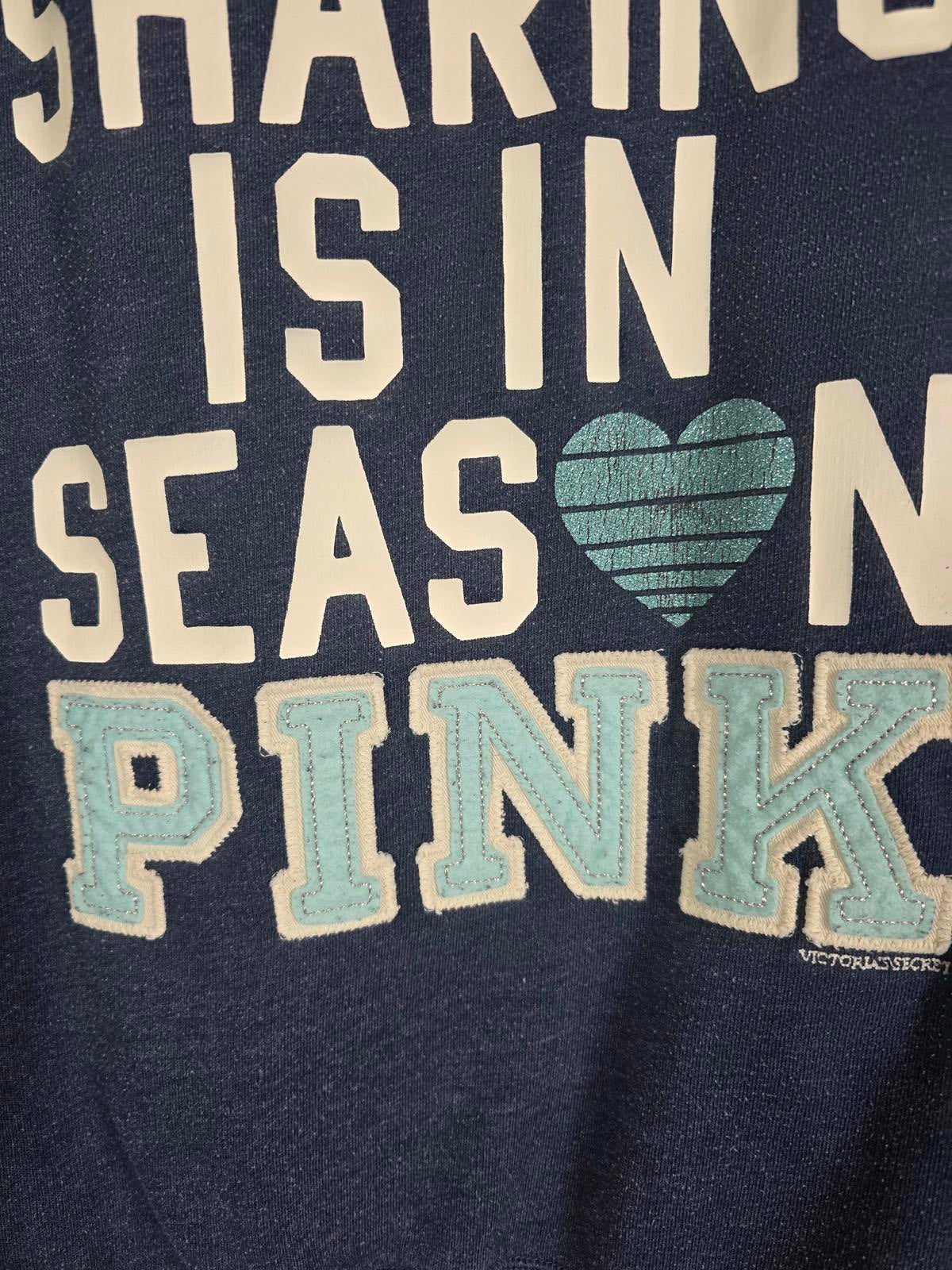 Victorias Secret Pink SHARING IS IN SEASON RARE VTG Hoodie Sweater LARGE