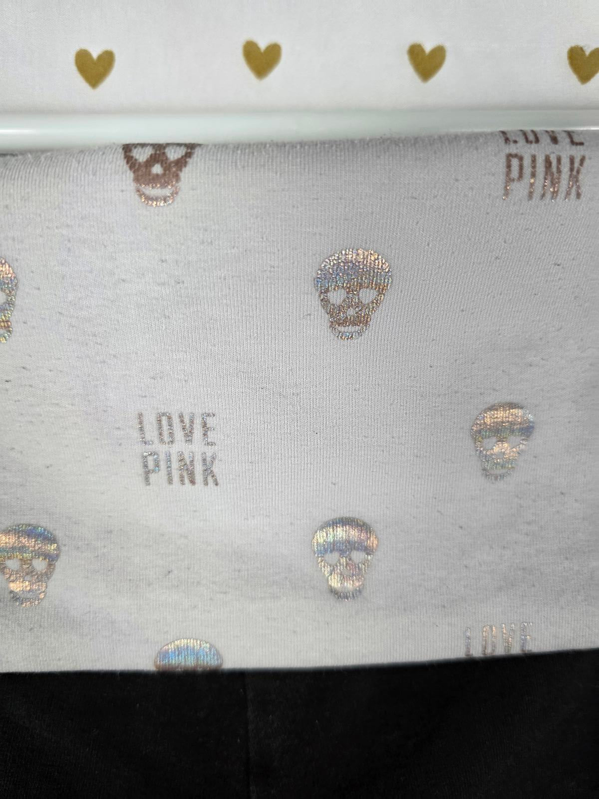 Victorias Secret PINK RARE SKULL Yoga Pants 2013 Capri FOLDOVER Medium
