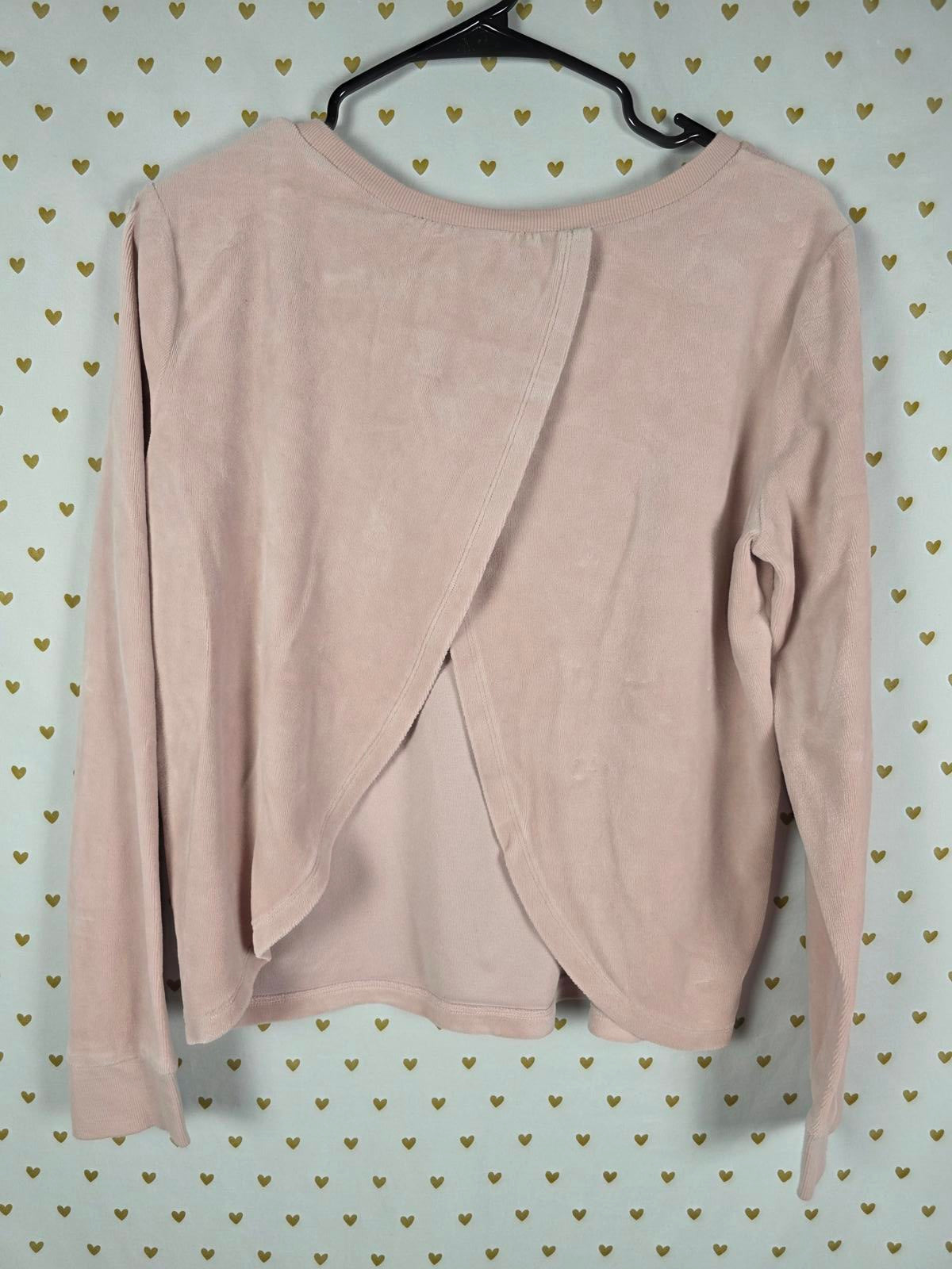 Victorias Secret RARE OPEN BACK Velour Long sleeve sweater shirt MEDIUM