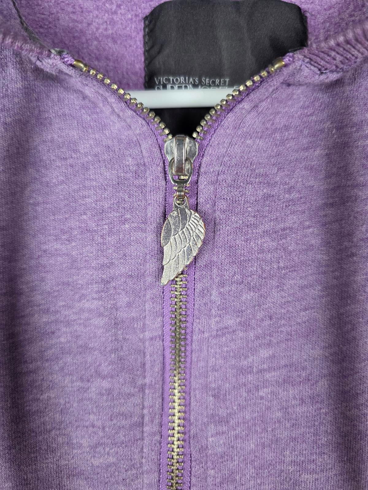 Victoria Secret Supermodel WING Essential I Love Rhinestone Purple Medium Hoodie