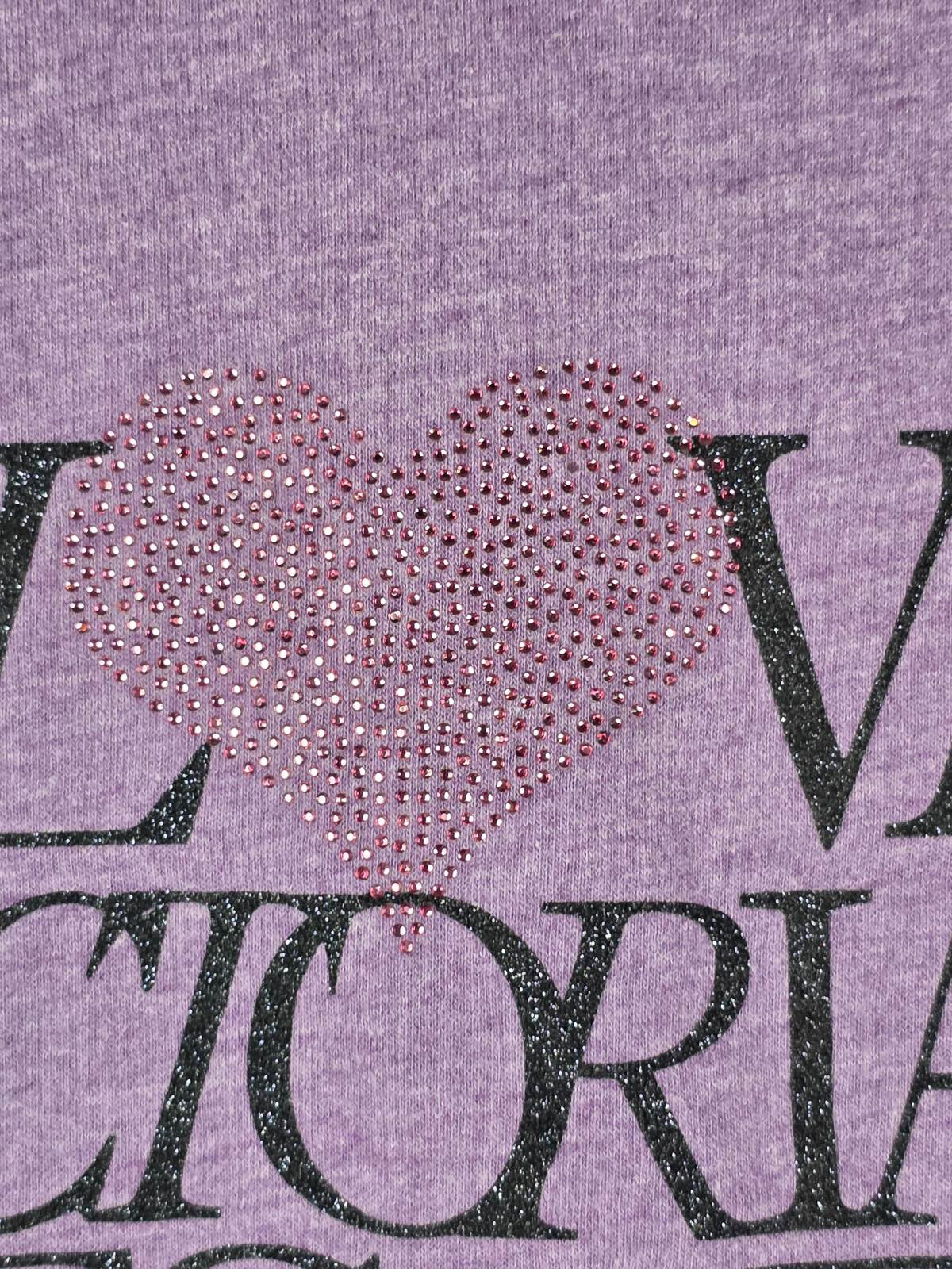 Victoria Secret Supermodel WING Essential I Love Rhinestone Purple Medium Hoodie