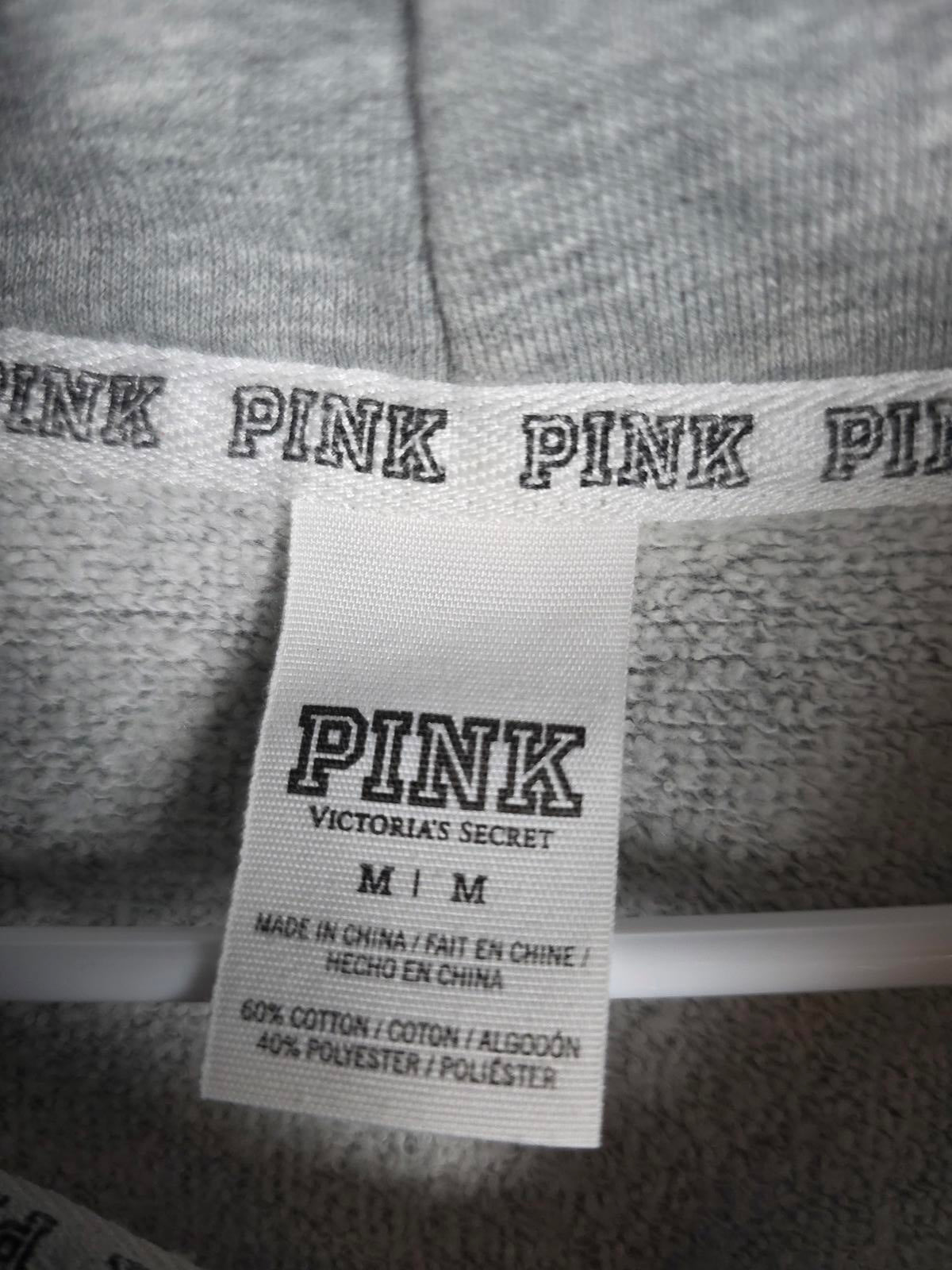 Victorias Secret Pink CHEVRON BLING RARE Hoodie Jacket Full Zip MEDIUM
