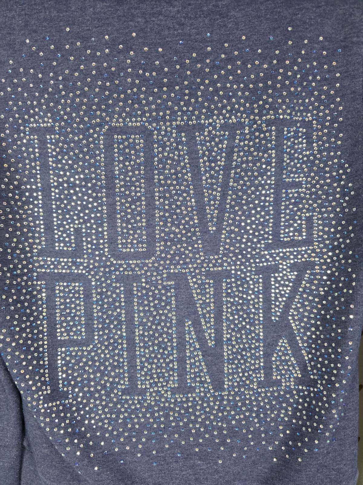 Victorias Secret Pink STUDDED BLING Rhinestone Hoodie Jacket Blue XS