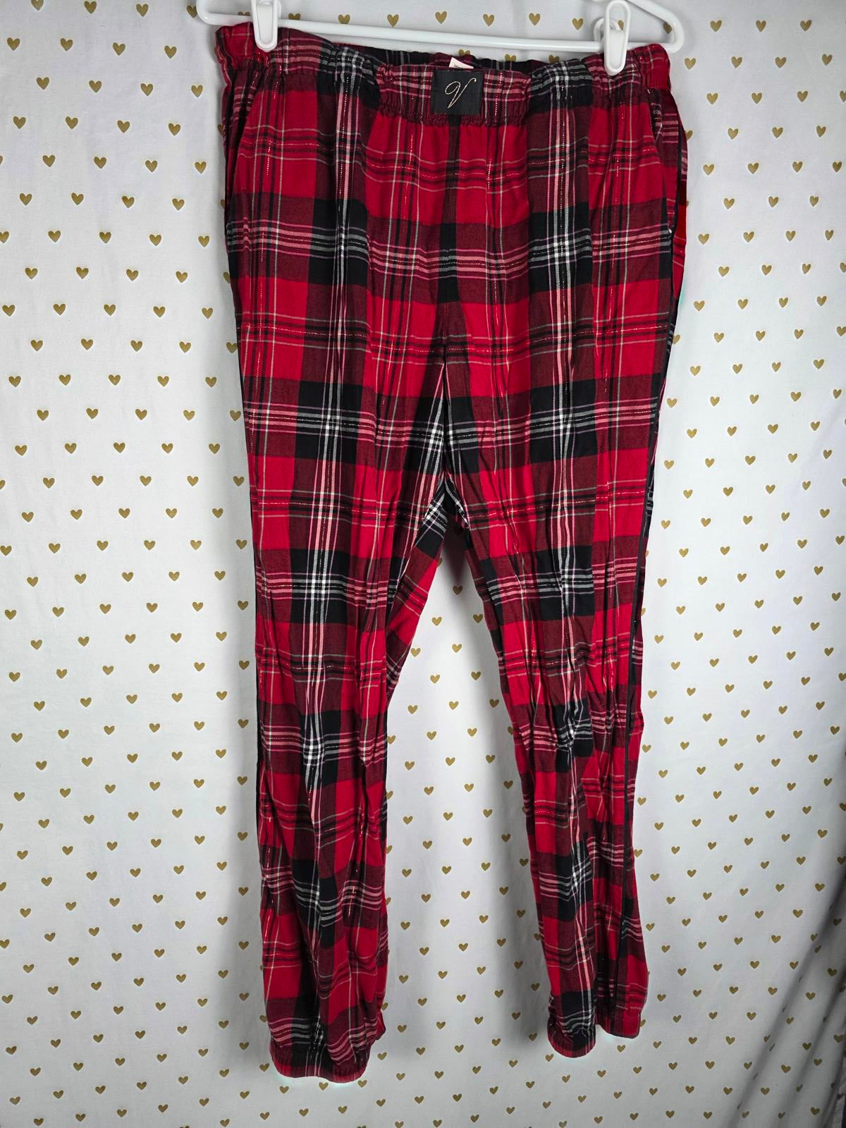 Victorias Secret PLAID Sleep Pajama Set Pants Button down Top Sleep 2pc  MEDIUM