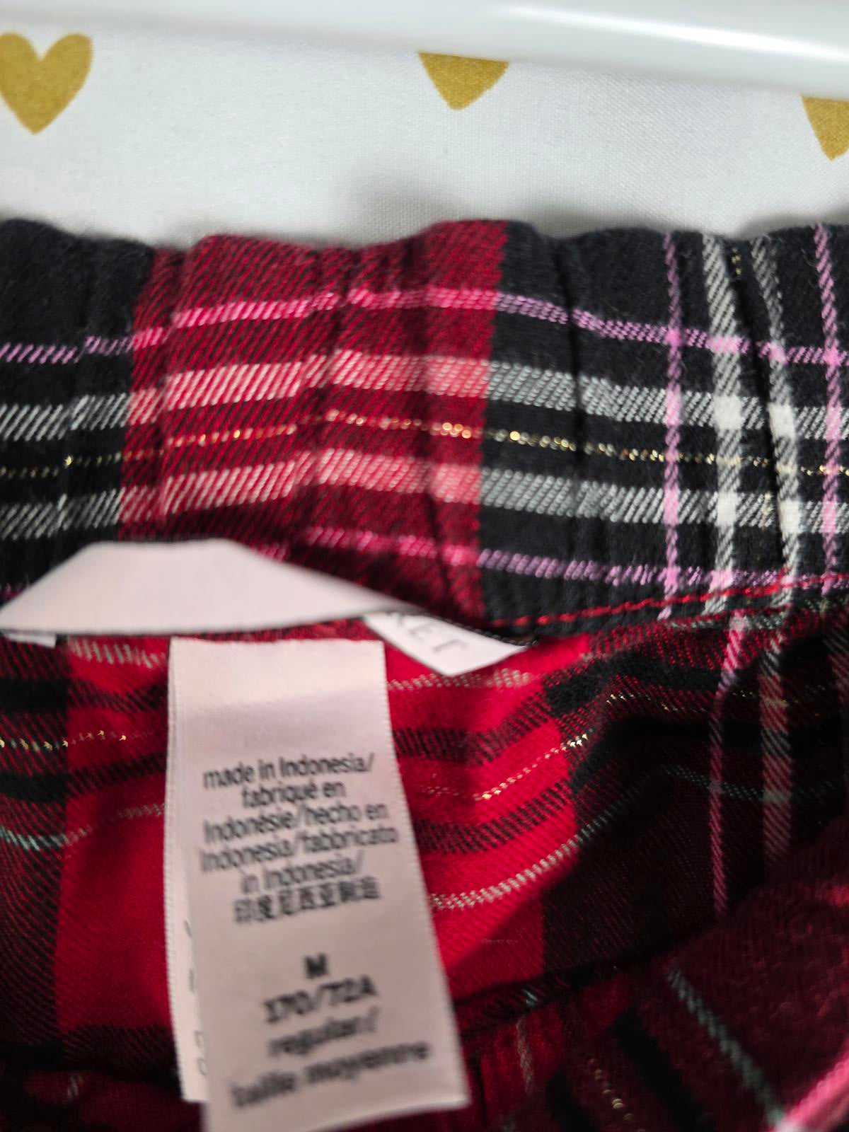 Victorias Secret PLAID Sleep Pajama Set Pants Button down Top Sleep 2pc  MEDIUM