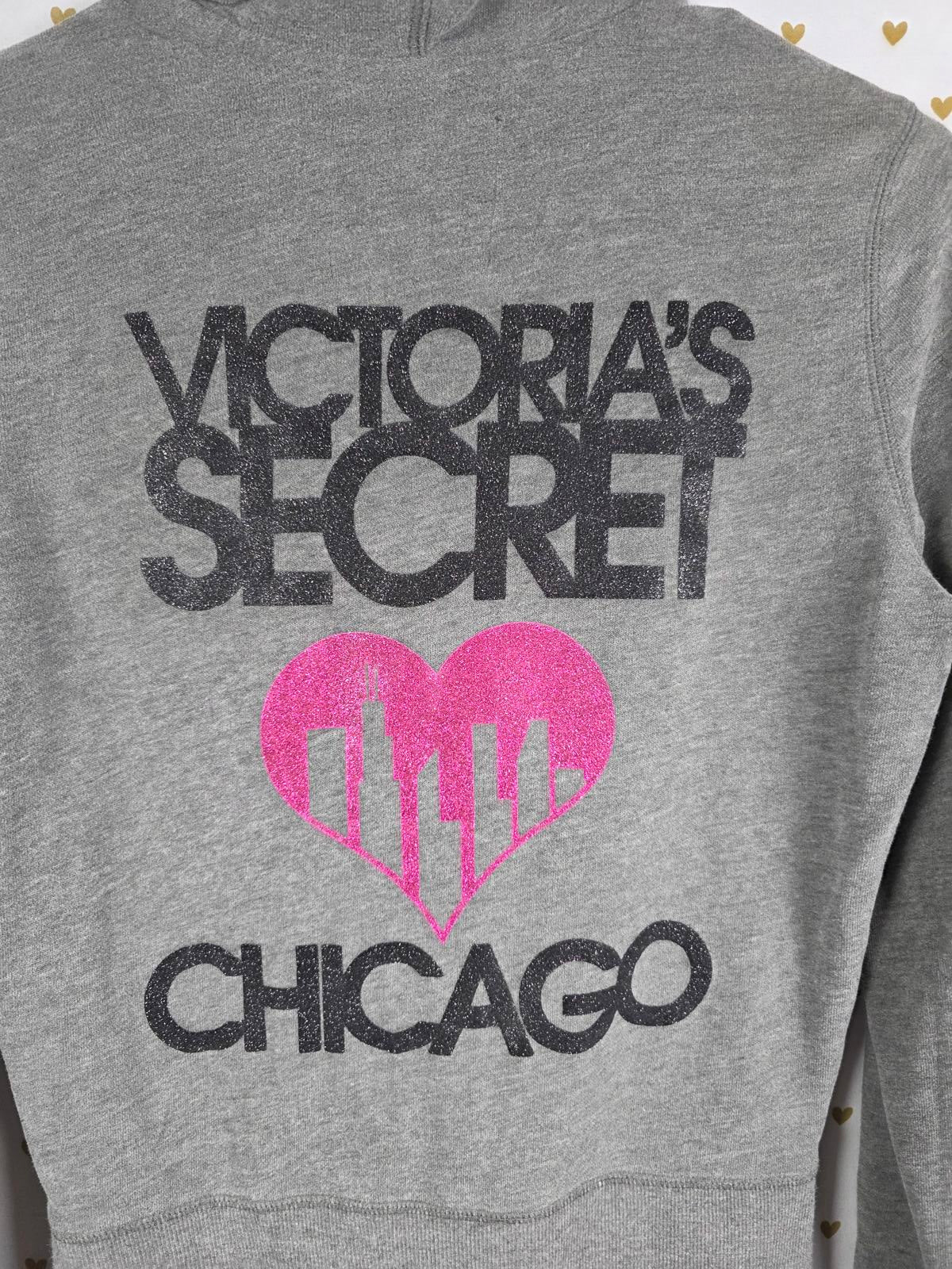 Victorias Secret Supermodel Essentials RARE Chicago Glitter Hoodie Jacket XS