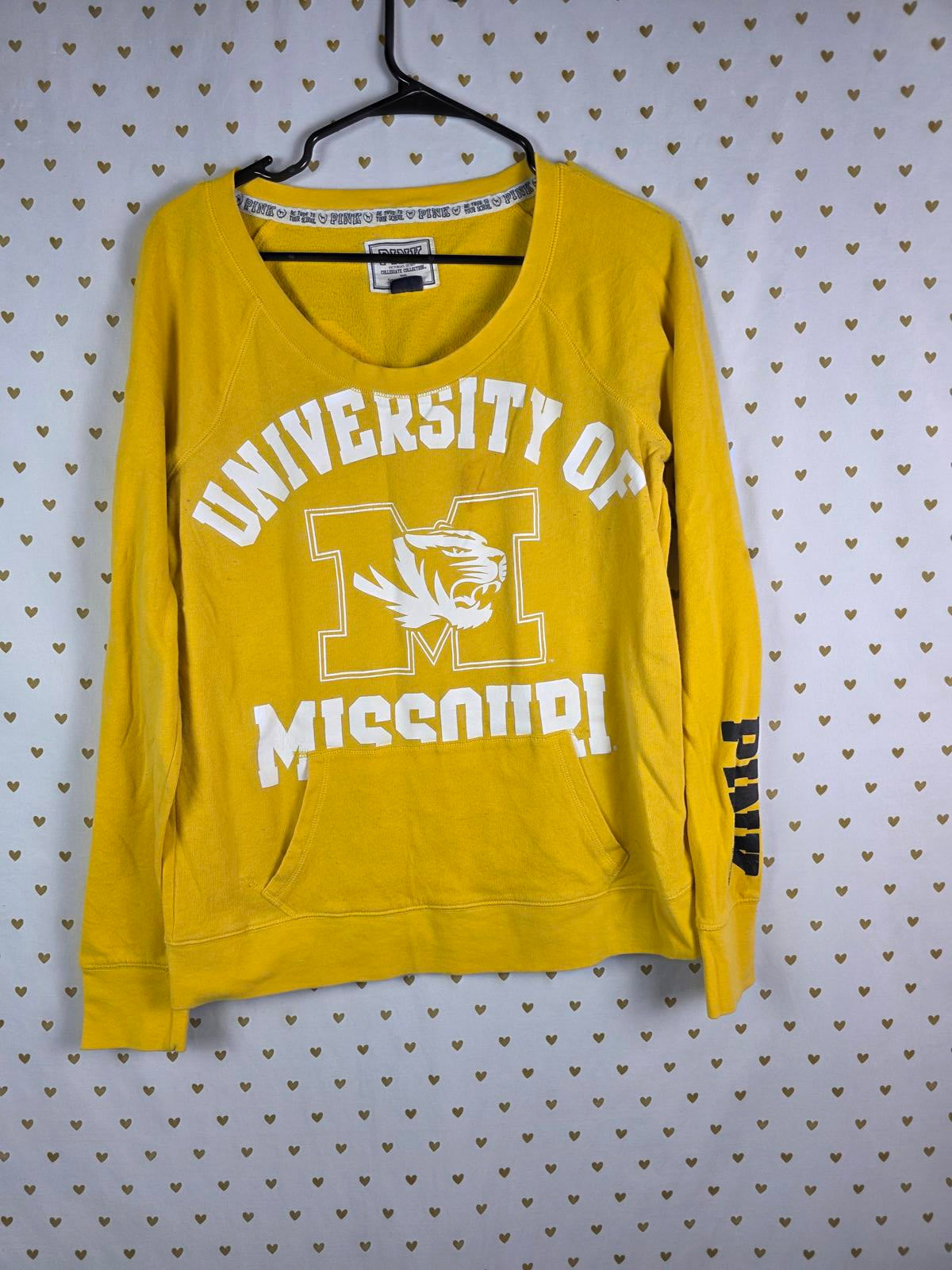 Victorias Secret PINK UNIVERSITY OF MISSOURI LARGE Large Sleeve Shirt Tee