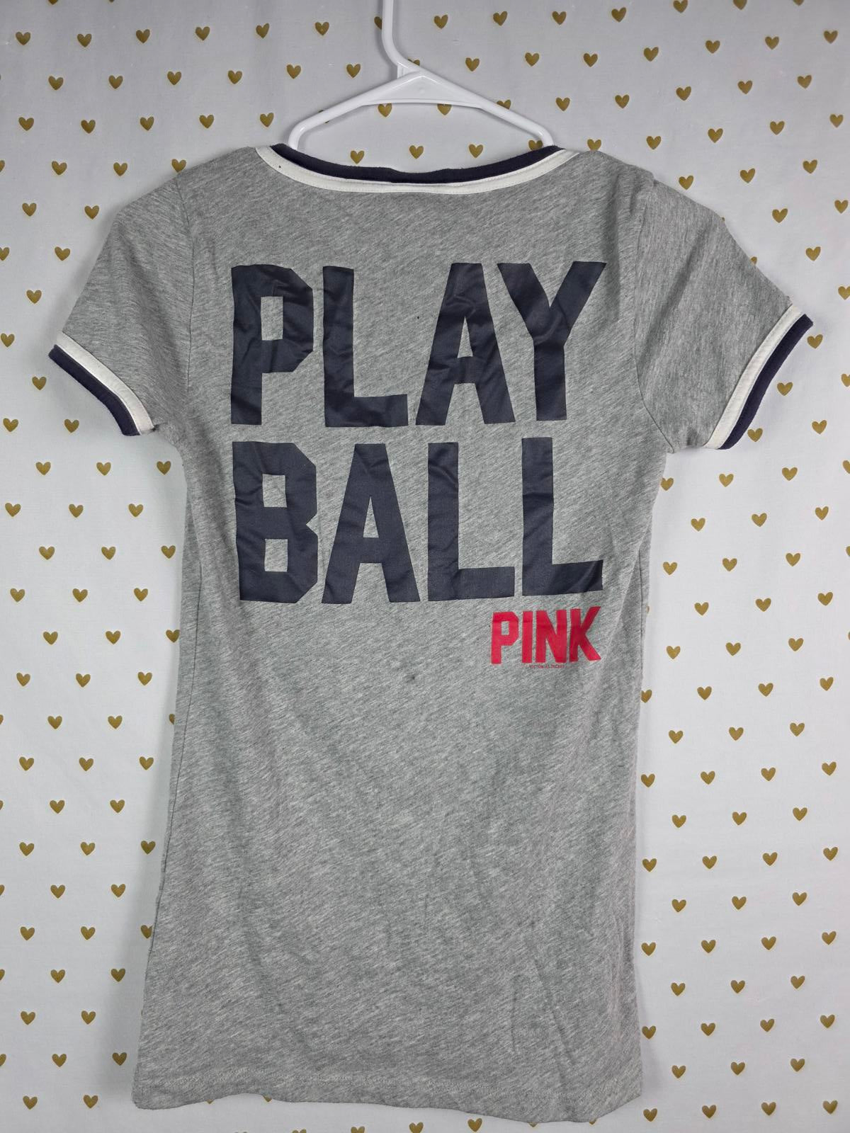Victorias Secret PINK TWINS MLB MINNESOTA V neck tee shirt SMALL