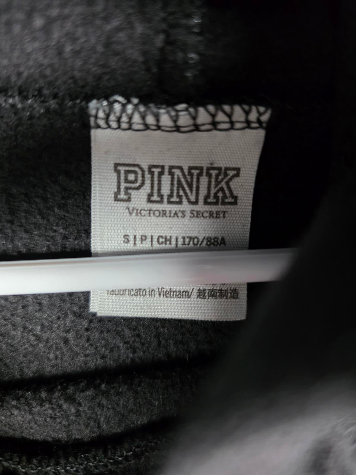 Victorias Secret Pink Rose Gold BLING Logo Pullover Oversized Sweater Top SMALL