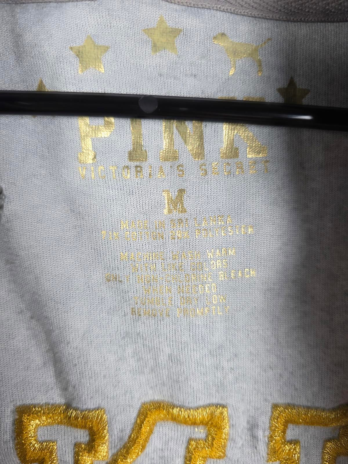 Victorias Secret Pink VINTAGE Grey Velour RARE Hoodie Full zip MEDIUM