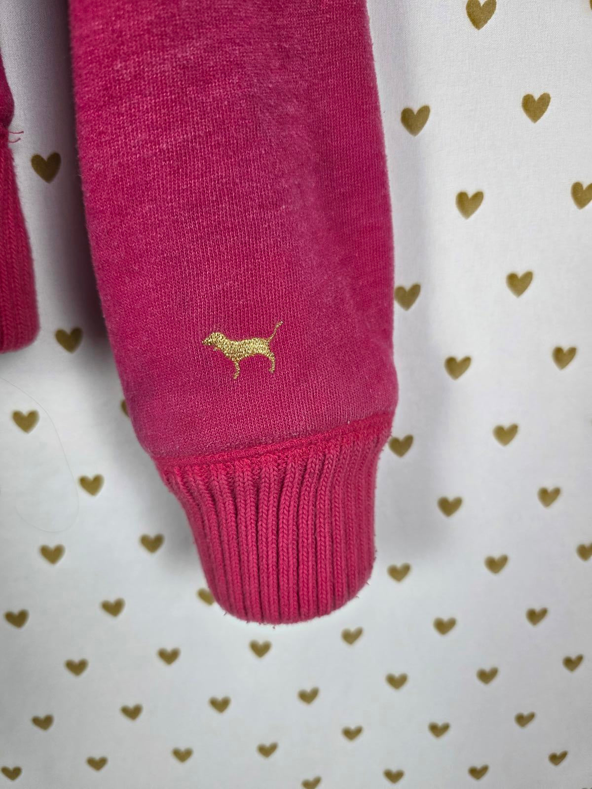 Victorias Secret Pink GRAIL FUR Lined LOVE Hoodie Double Breasted Y2K VTG jacket