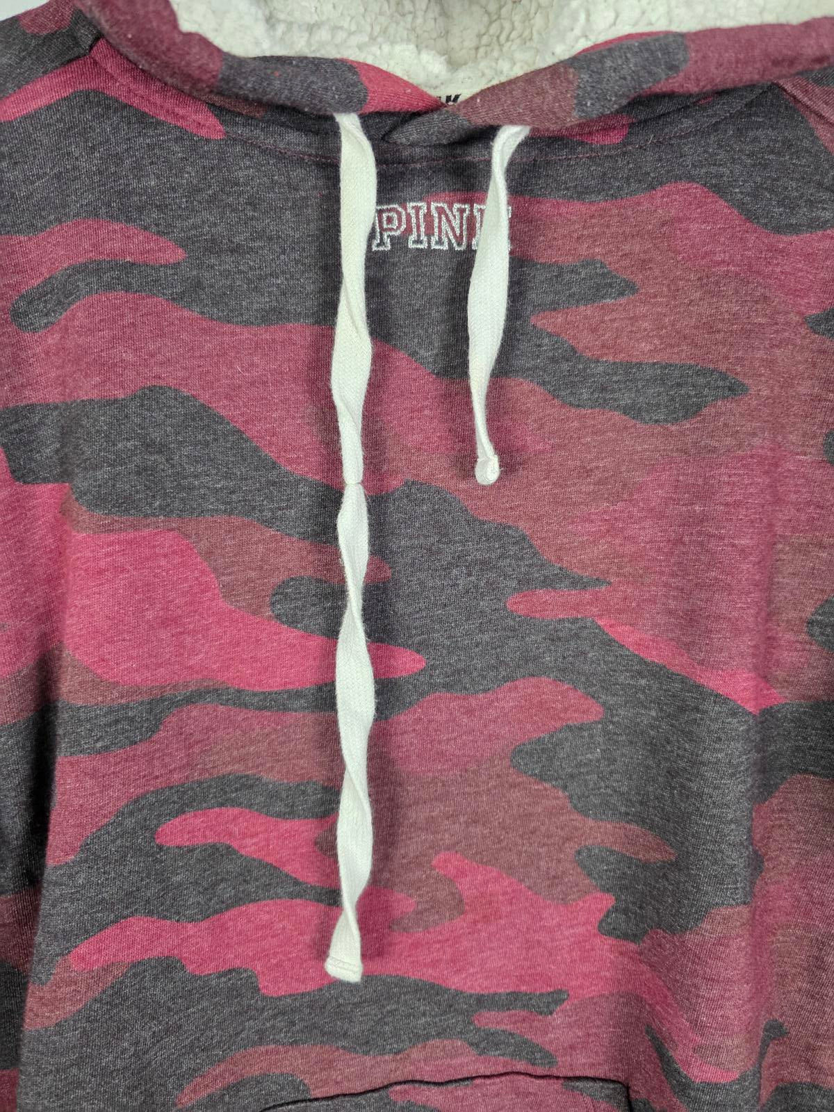 Victorias Secret Pink Bling Sherpa Pullover Hoodie Sequined Sweater XS