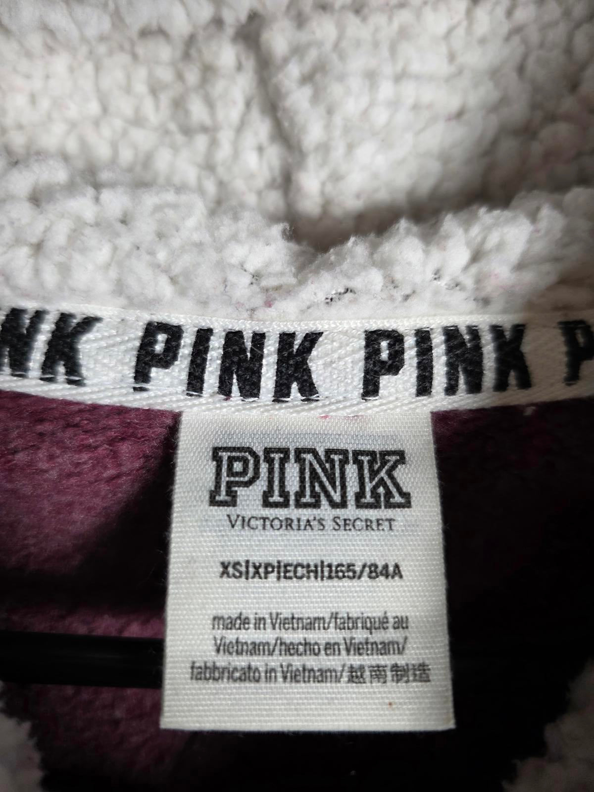 Victorias Secret Pink Bling Sherpa Pullover Hoodie Sequined Sweater XS