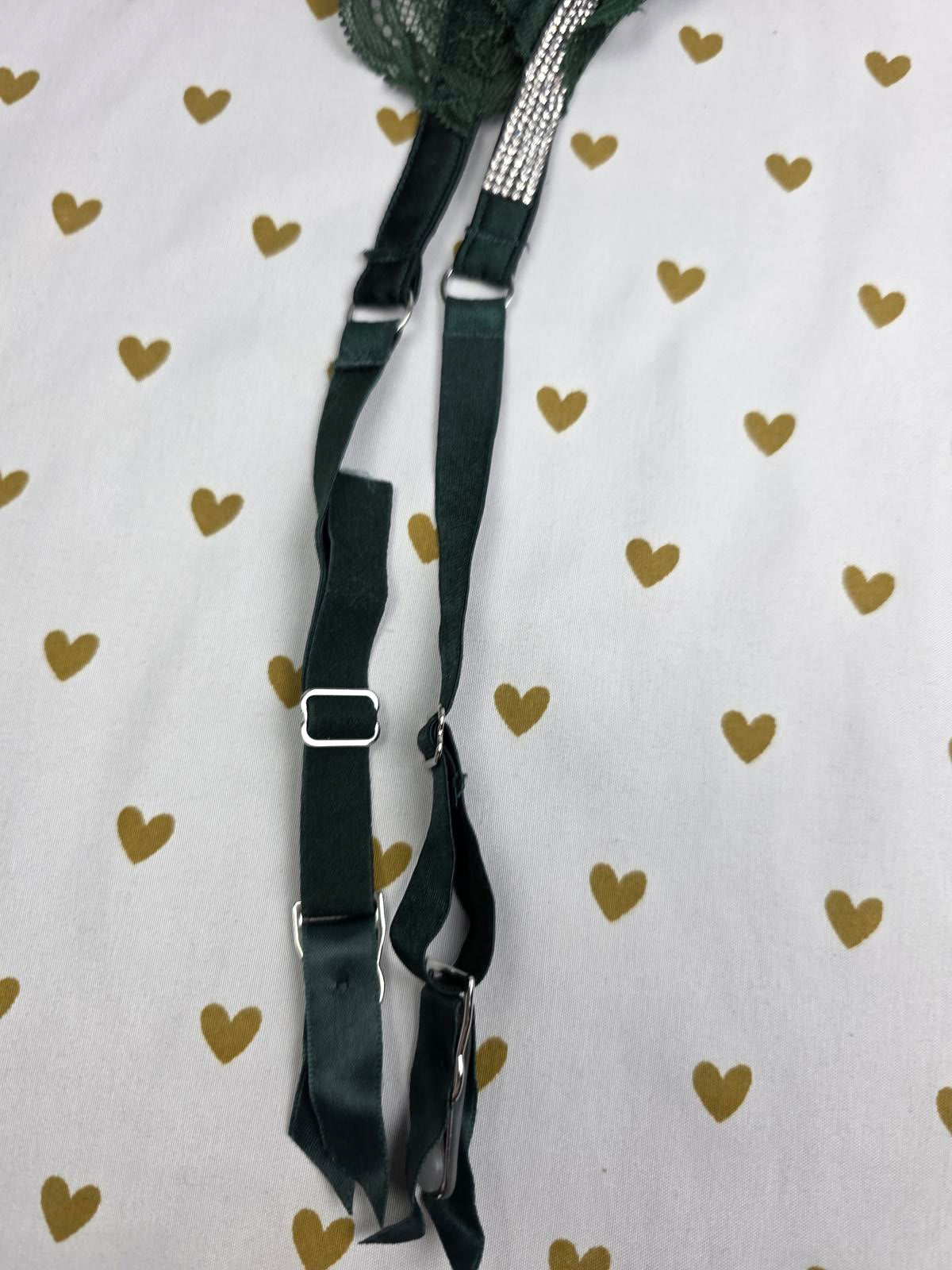 Victorias Secret BLING Shine Garter Belt Strap Green Medium Large Lingerie