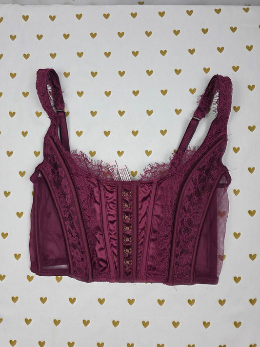 Victorias Secret maroon Sexy Bustier Tank Bra XS